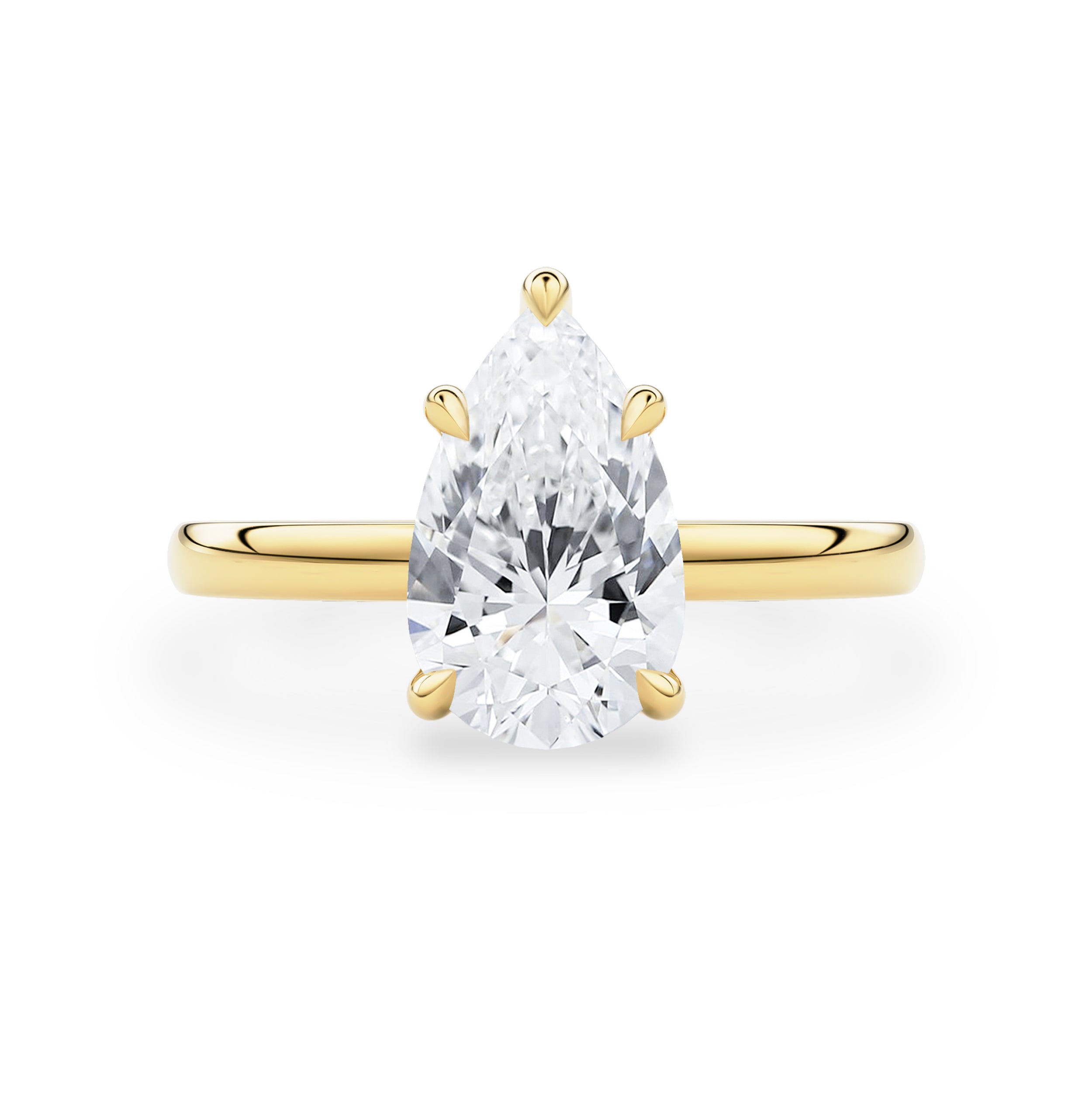 Chloe Pear Hidden Halo Engagement Ring, Moissanite/Lab Grown Diamond