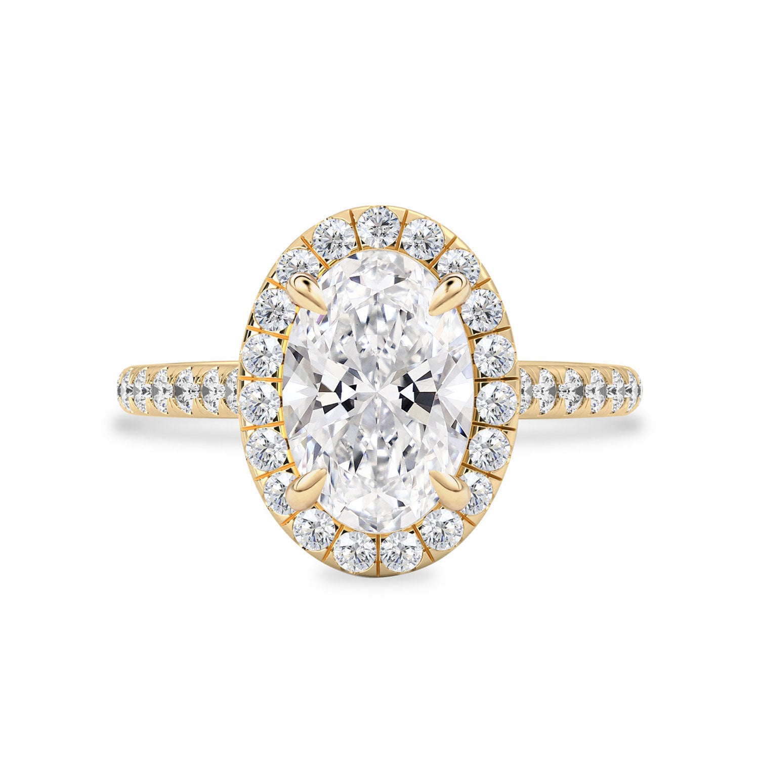 Emily Forever Halo Engagement Ring, Oval Cut With Pavé