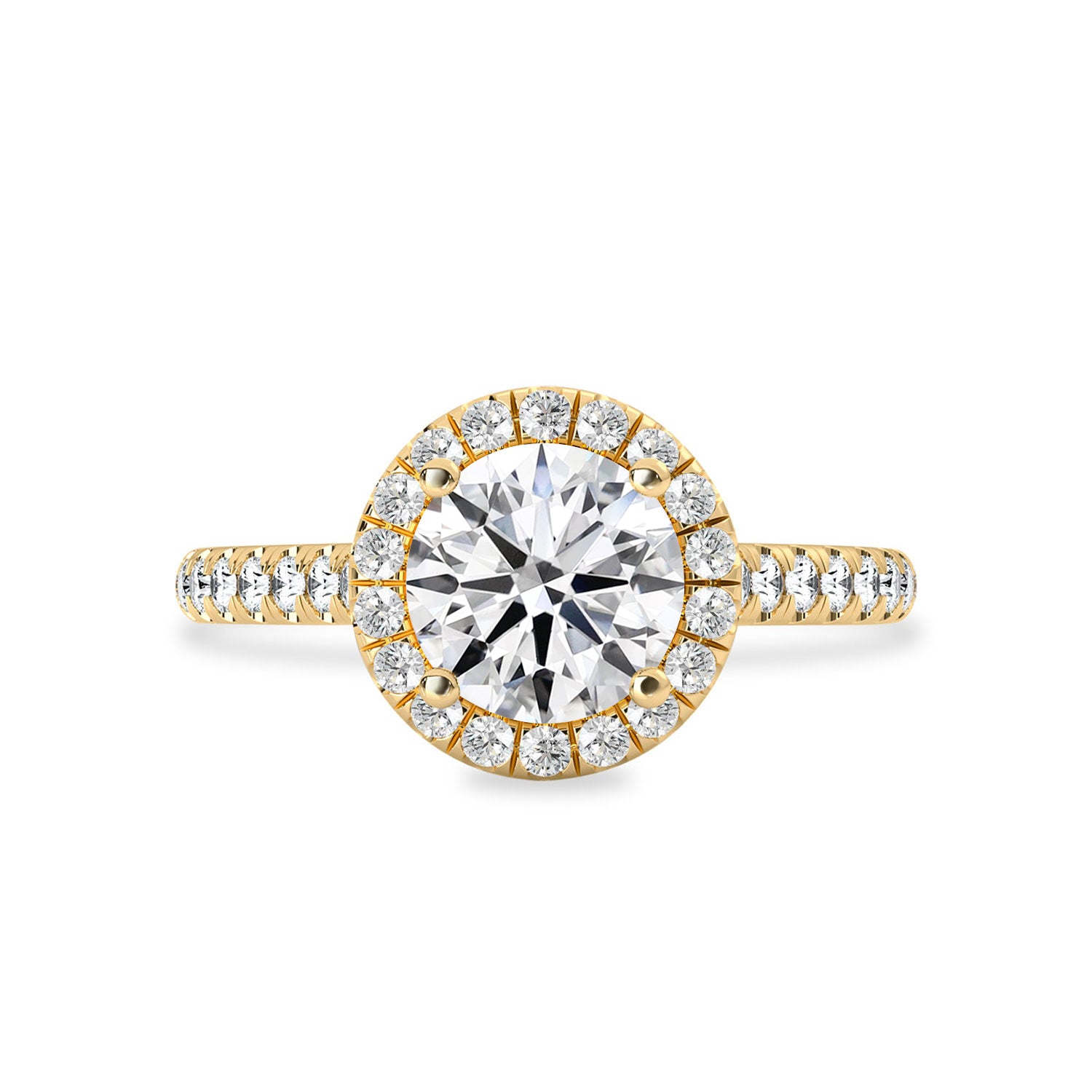 Kate Forever Halo Engagement Ring, Round Brilliant Cut With Pavé