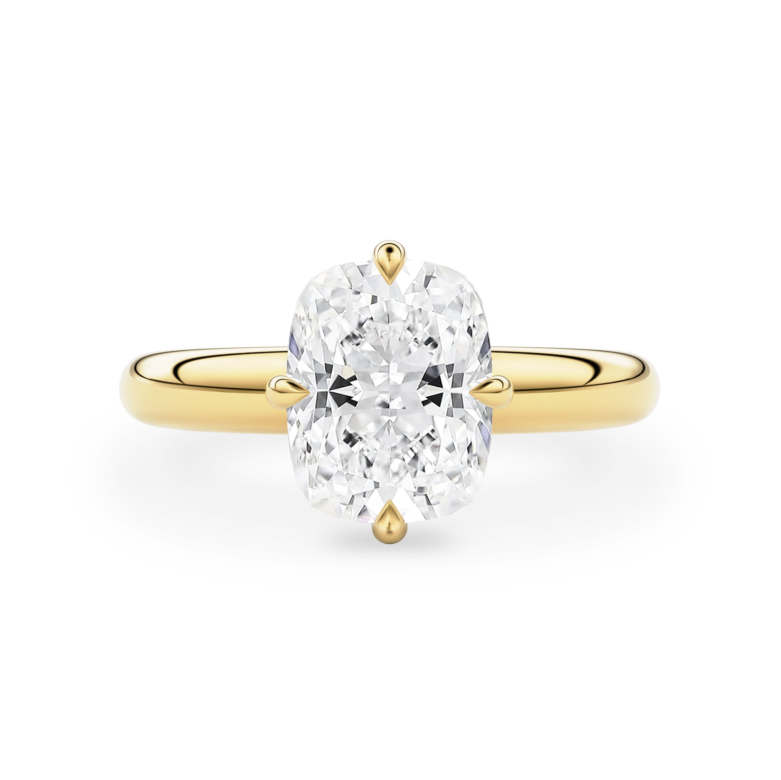 Eleanor Elongated Cushion Solitaire Engagement Ring