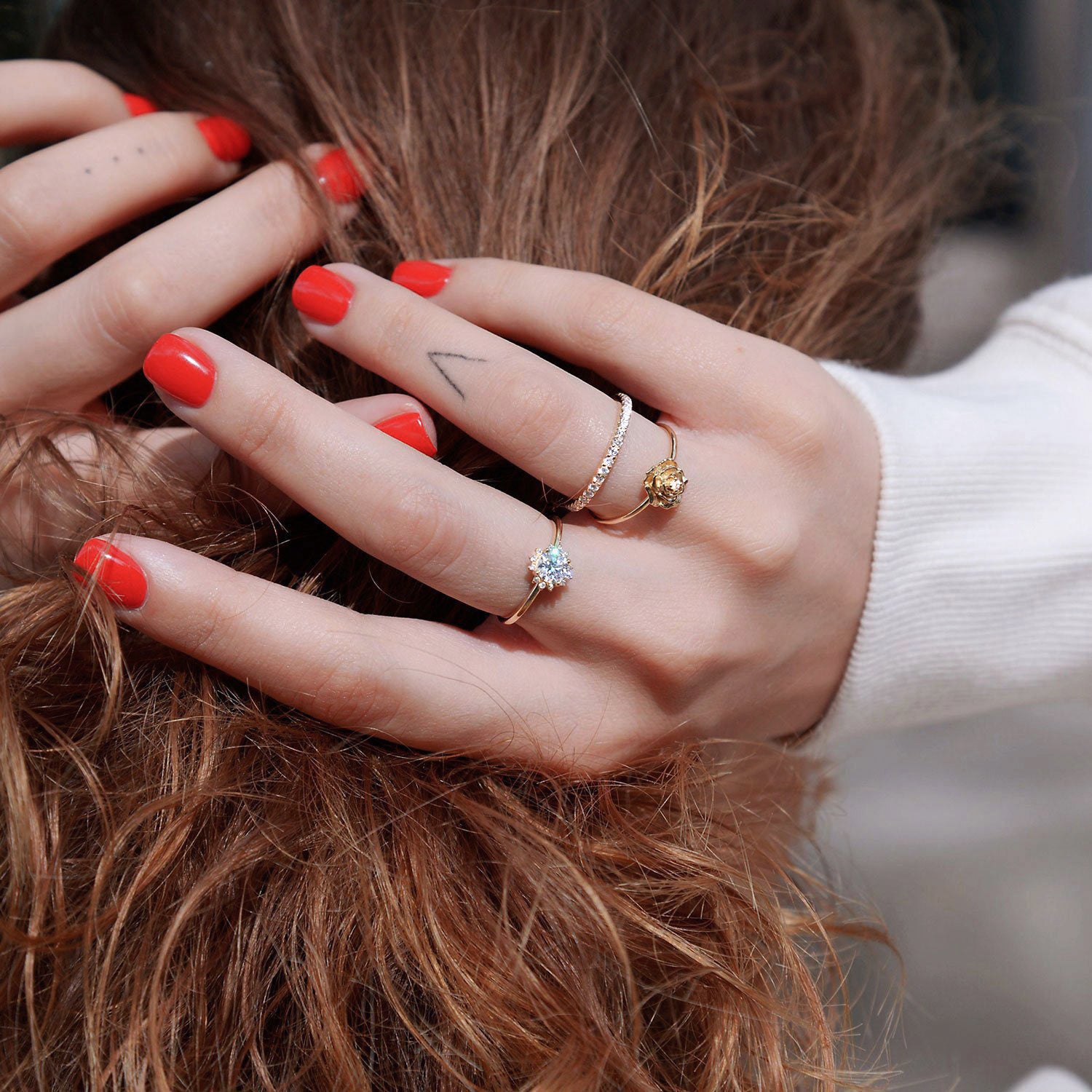 Straight Half Eternity Ring, Pave