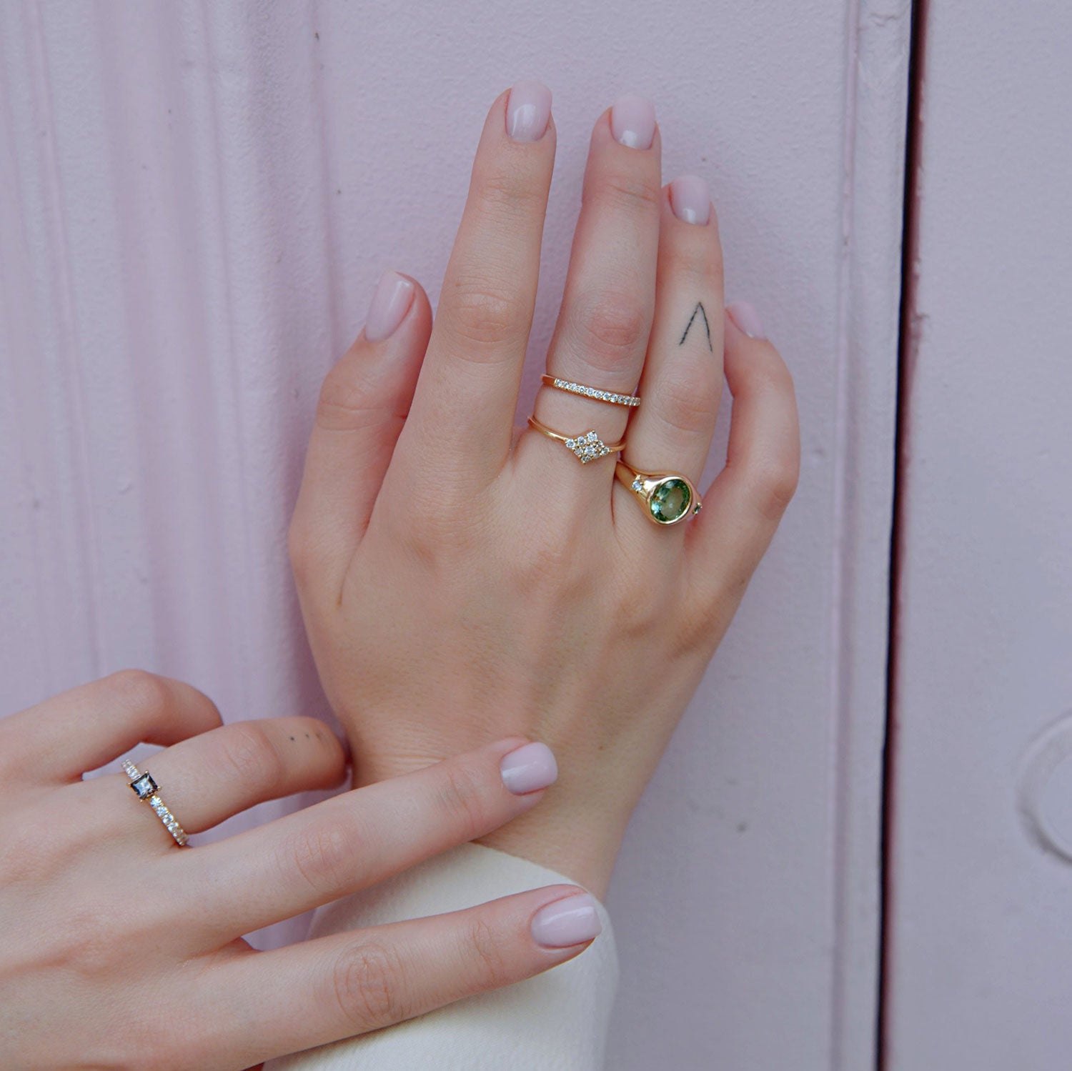 Straight Half Eternity Ring, Pave