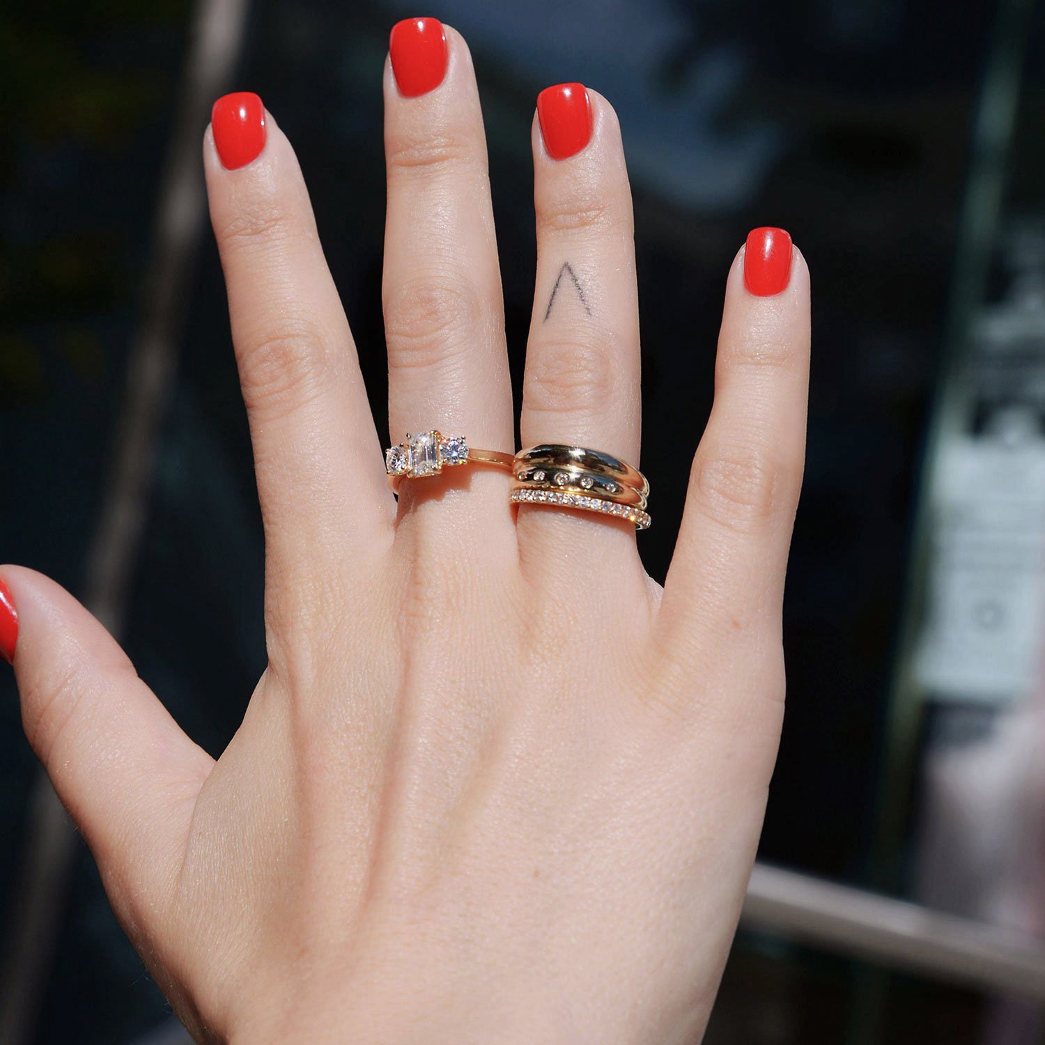 Straight Half Eternity Ring, Pave