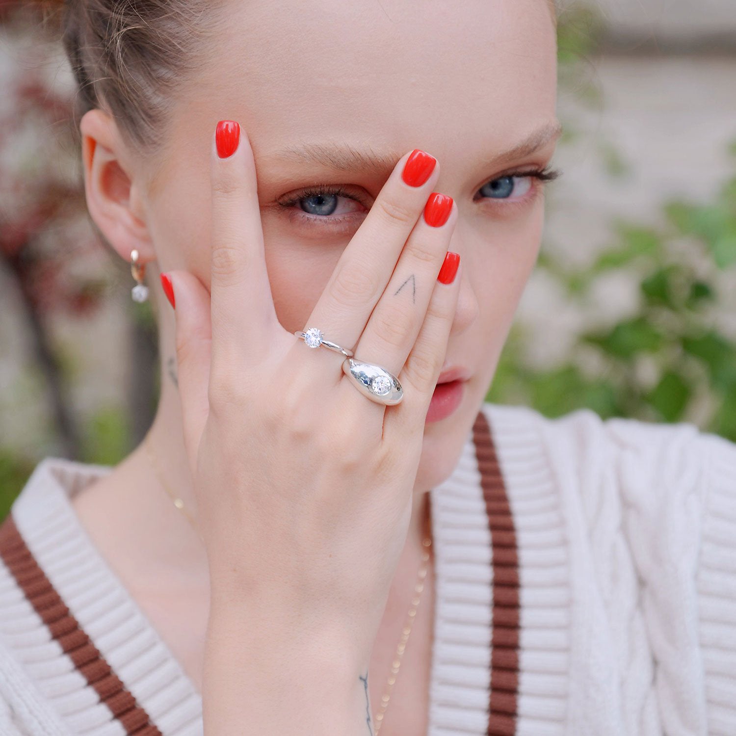 Round Brilliant Chunky Dome Ring