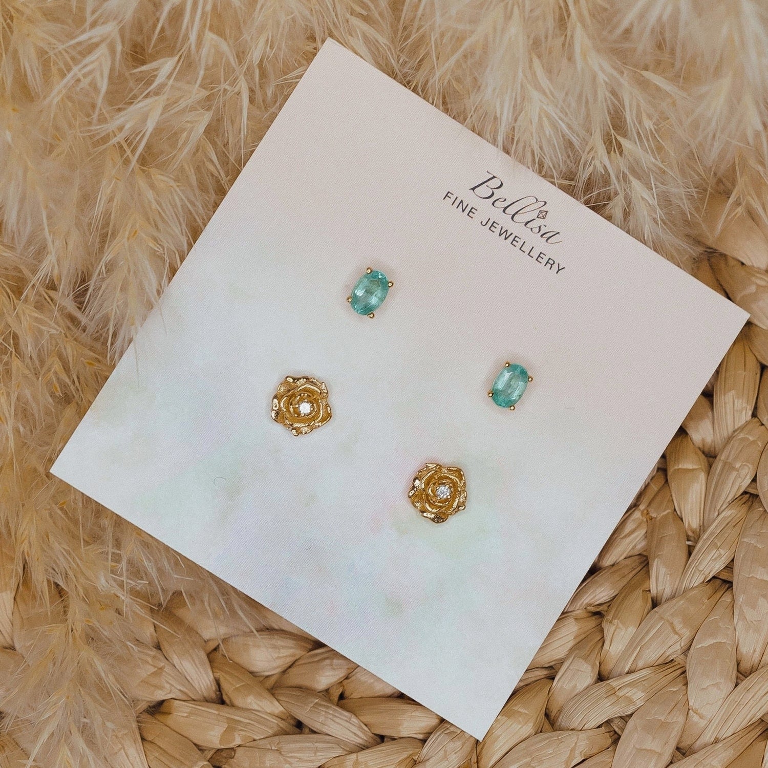 Diamond Pistil Rose Stud Earring