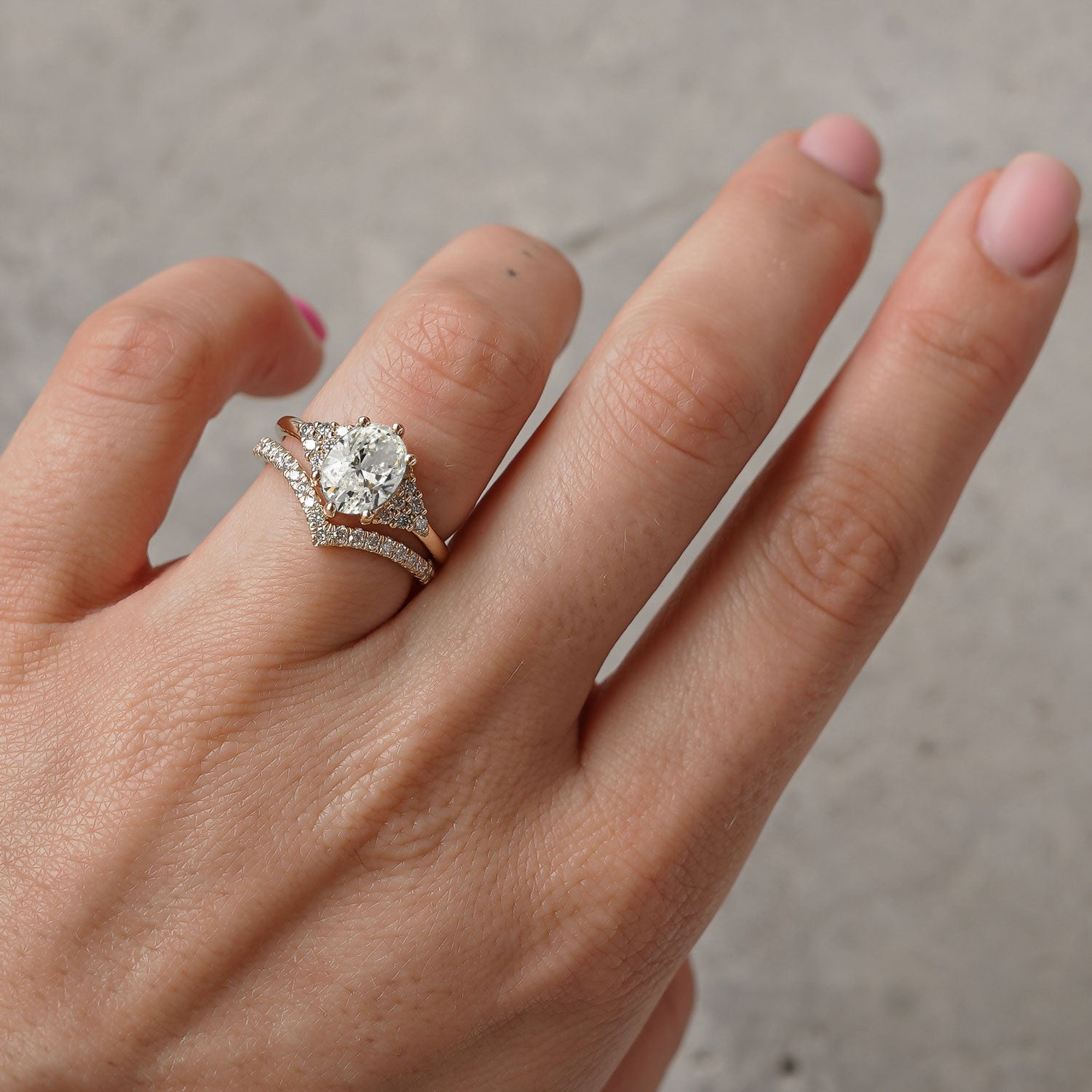 Emma Oval Engagement Ring, Moissanite/Lab Diamond