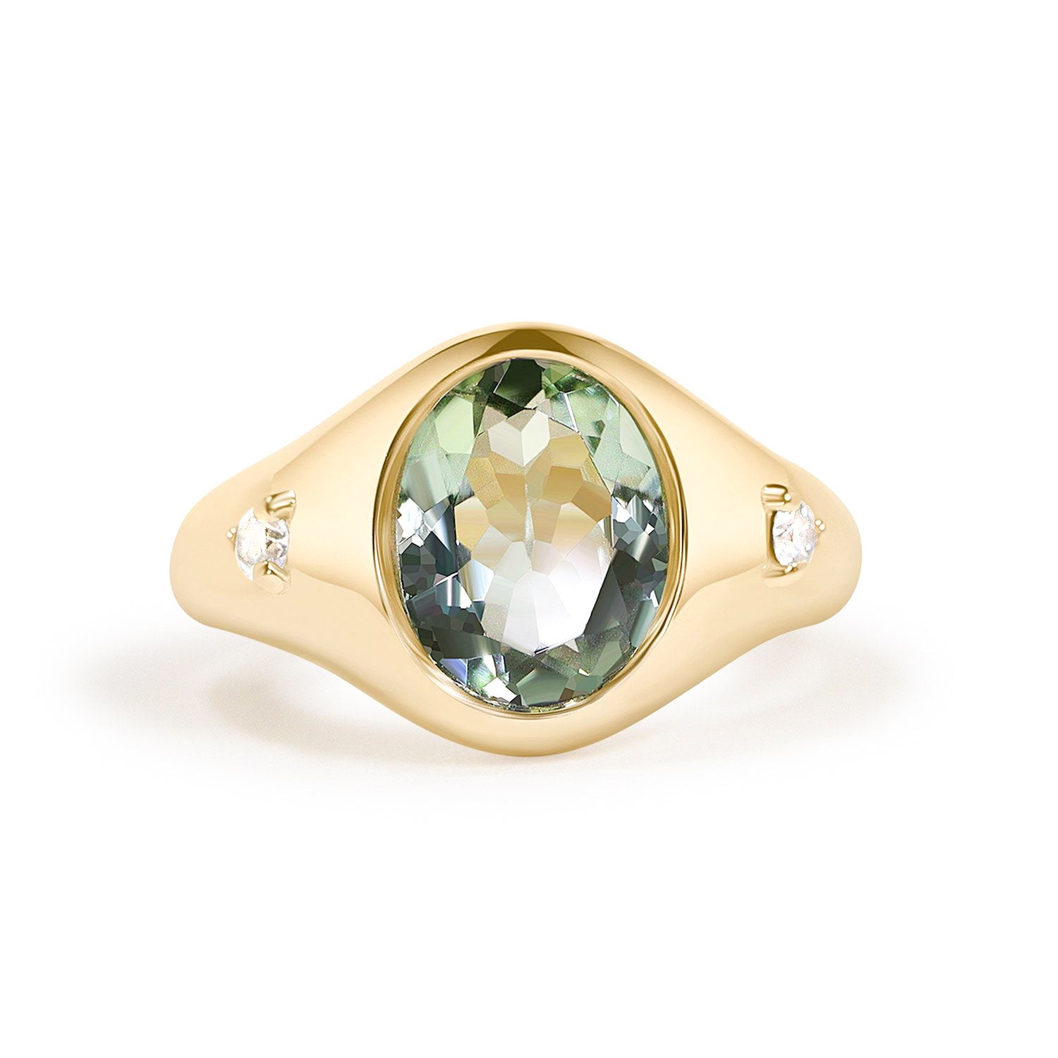 green tourmaline signet ring