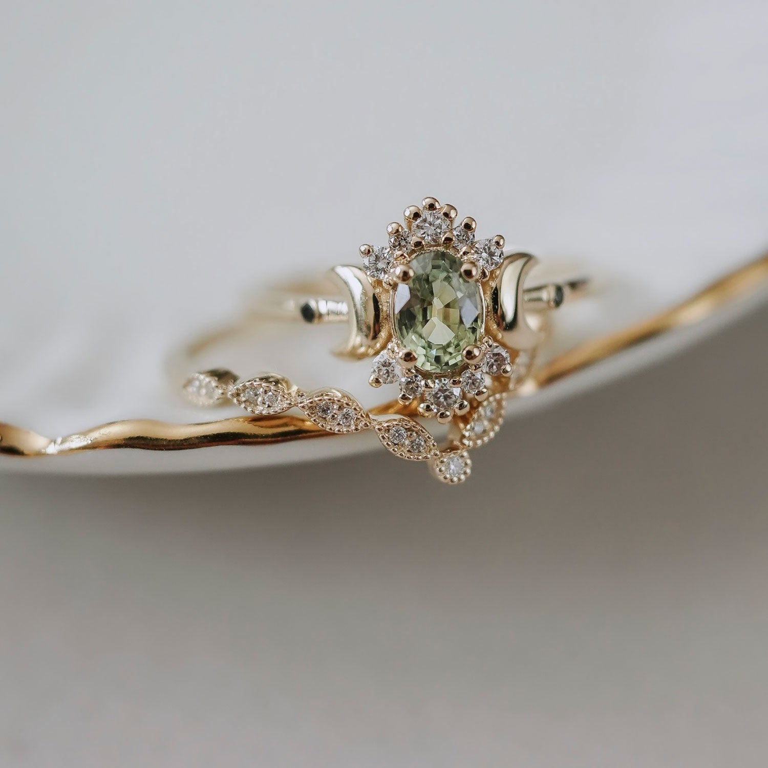 1920s Milgrain Marquise Dot V Curved Eternity Ring