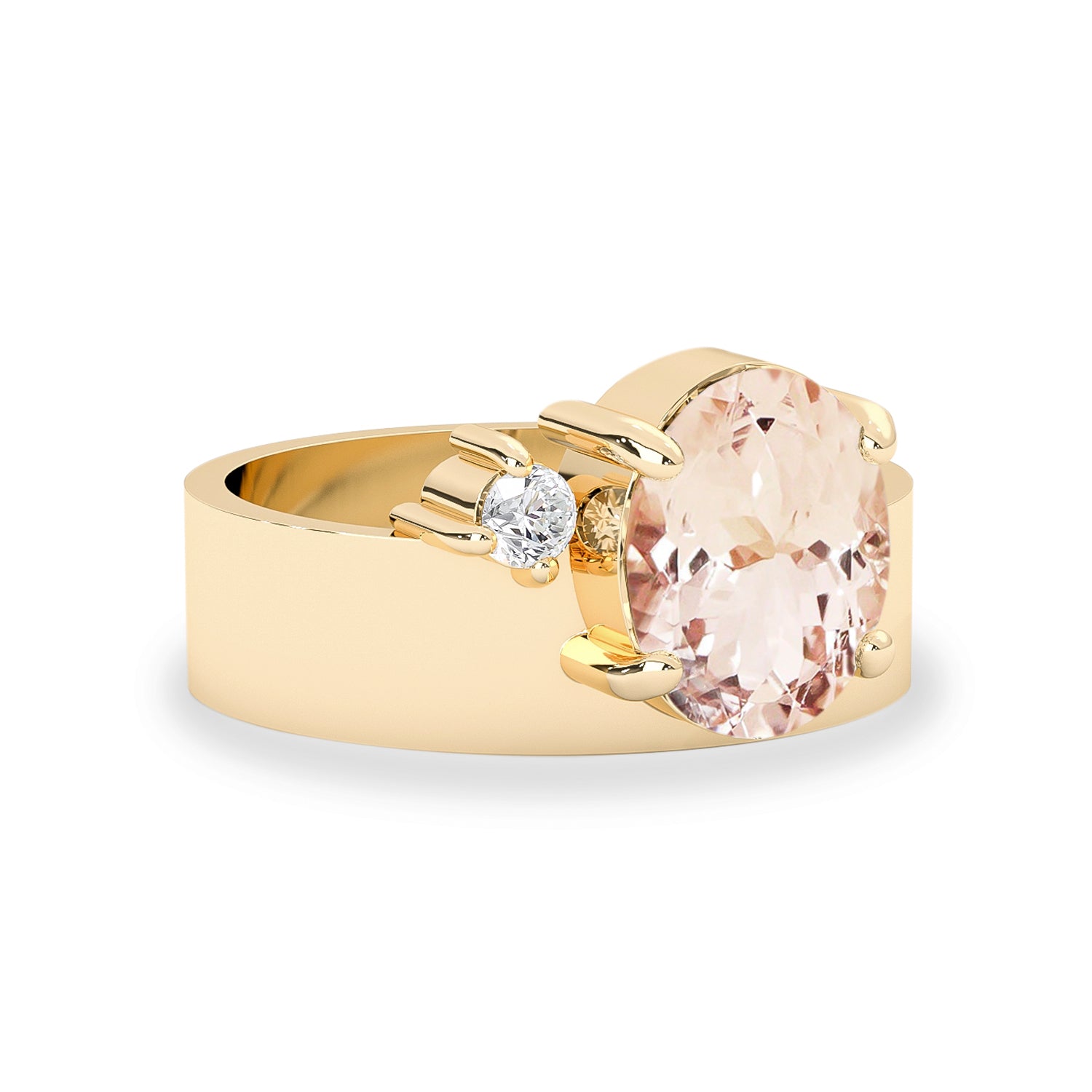 oval morganite band ring