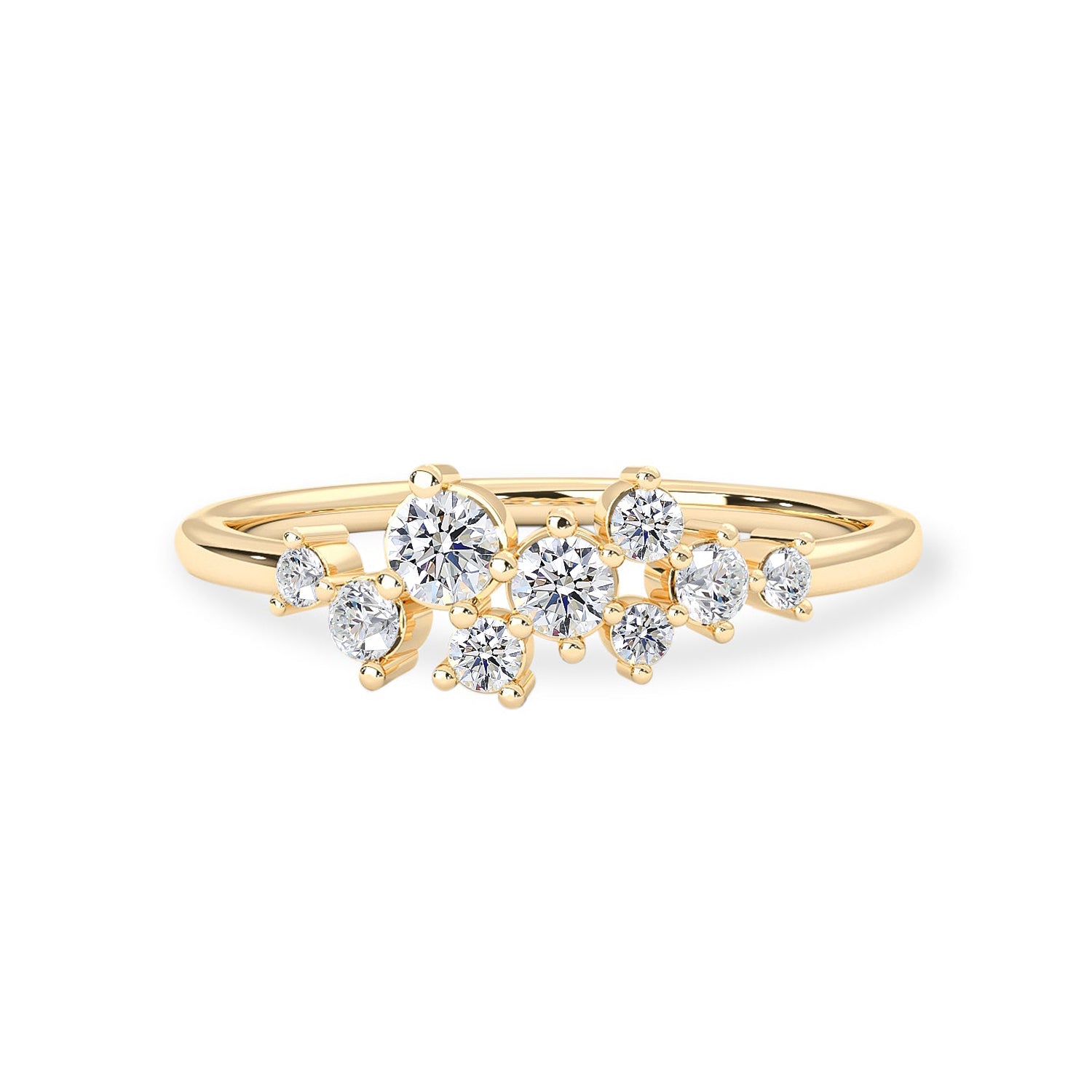 9-Stone Cluster Ring, Natural Diamonds