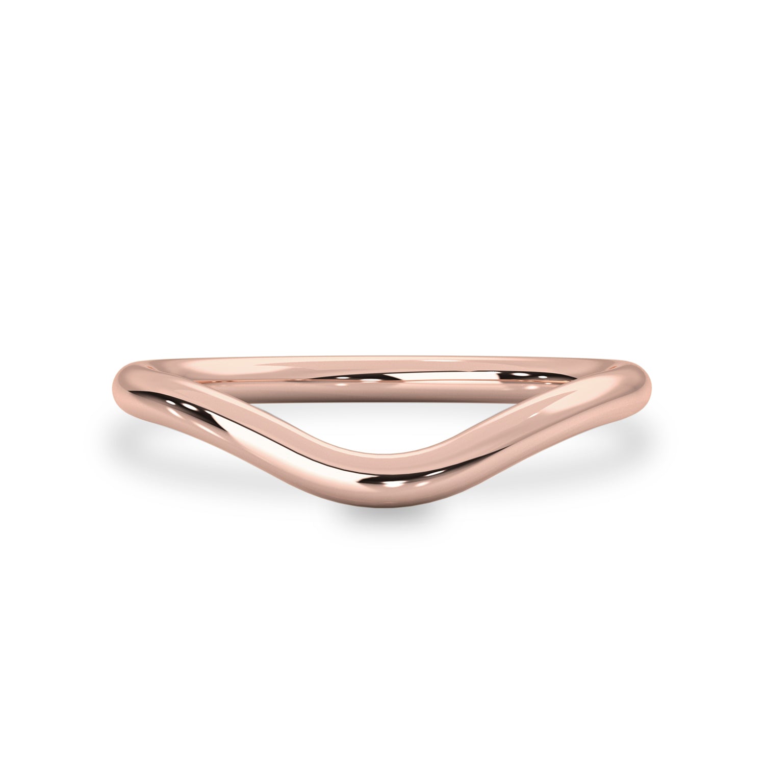 14k Solid Gold Curve Stackable Ring