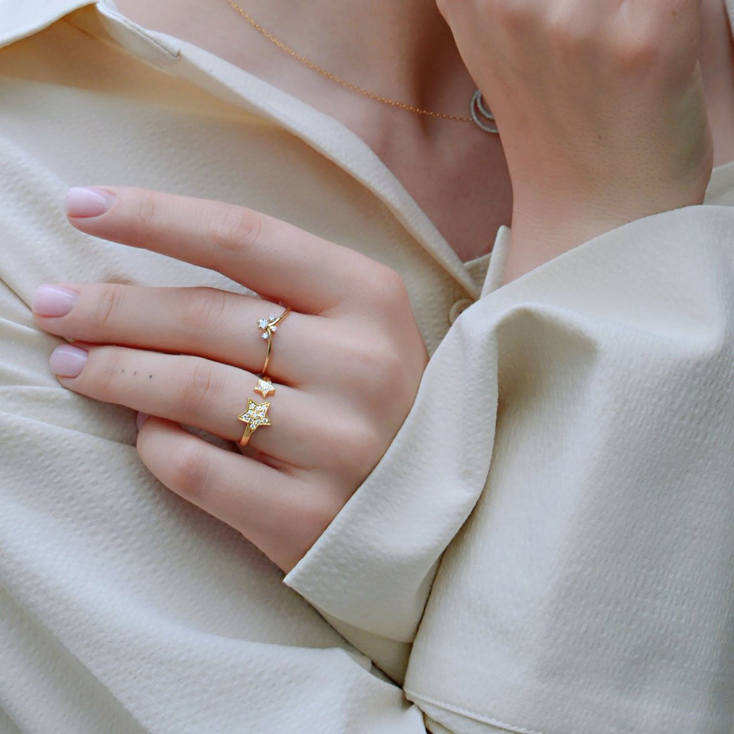 Triangle Brilliant V Shape Eternity Ring