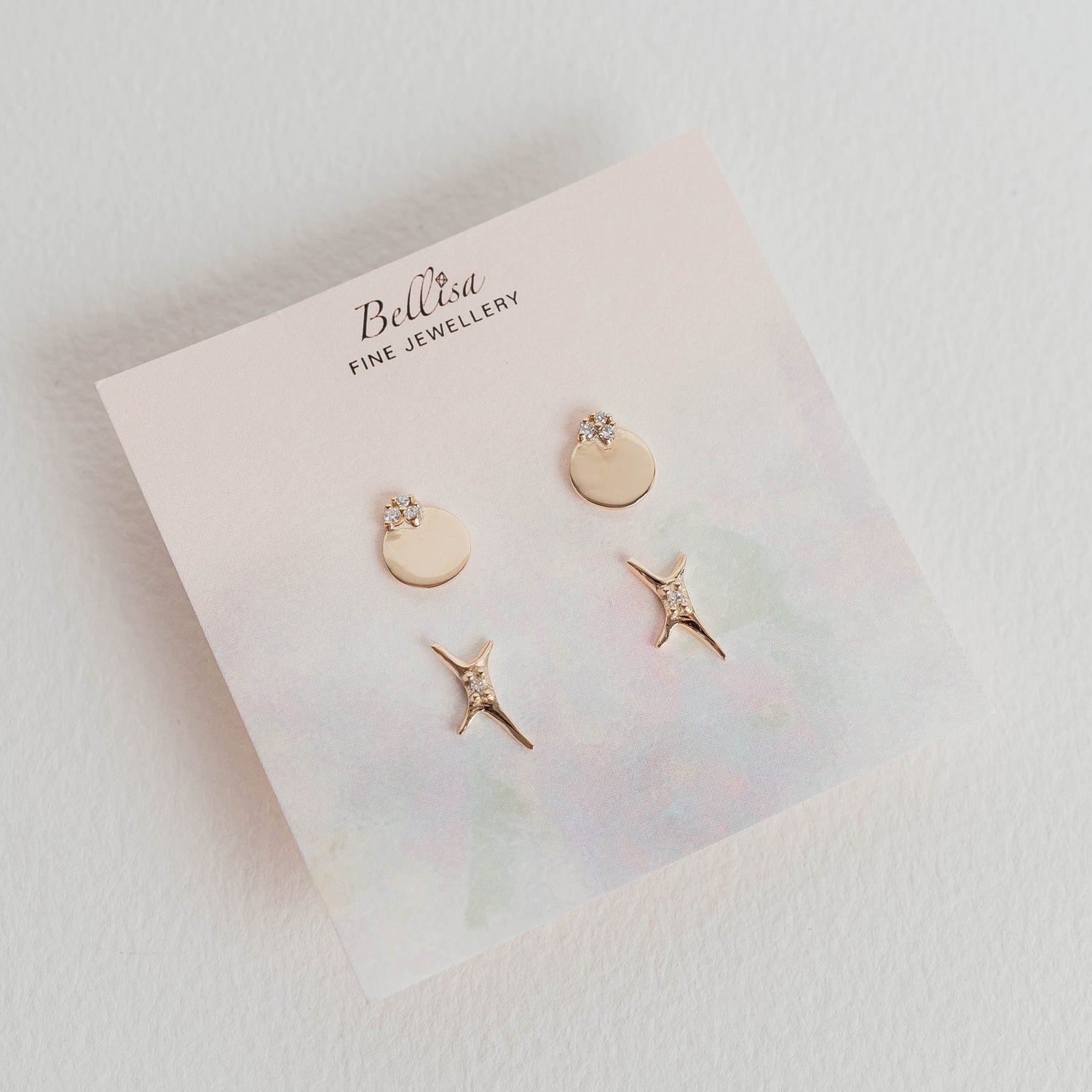 Star of Peace Stud Earrings, Lab Grown Diamond