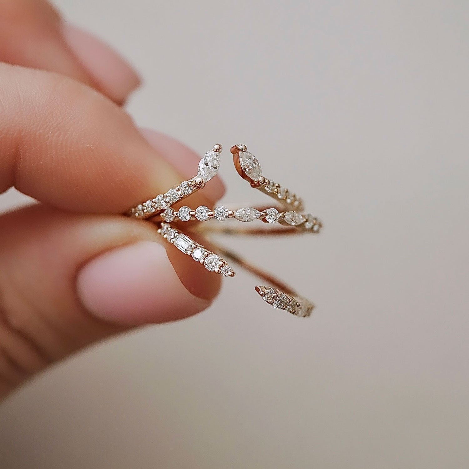 Bellisa Signature Marquise Round Half Eternity Ring