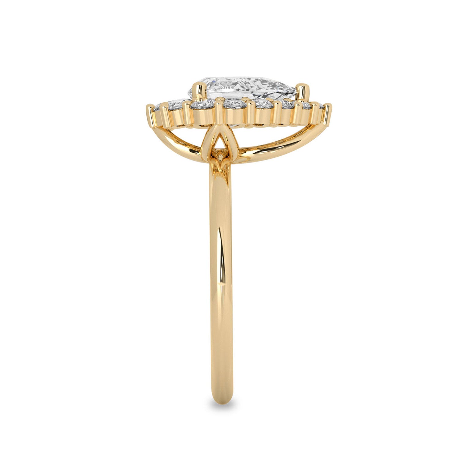 moissanite pear cut halo engagement ring