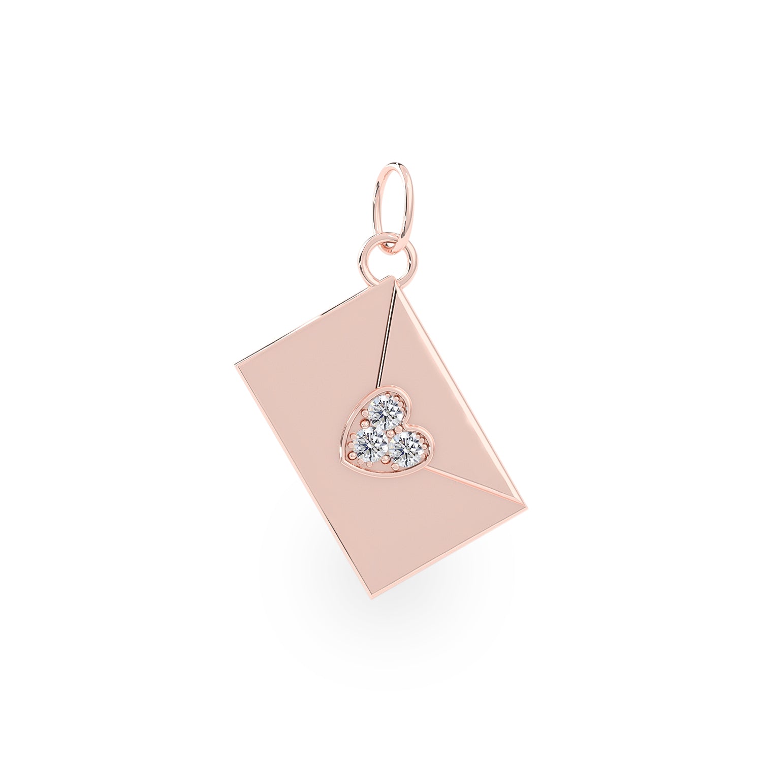 The Love Envelope Charm, Natural Diamonds