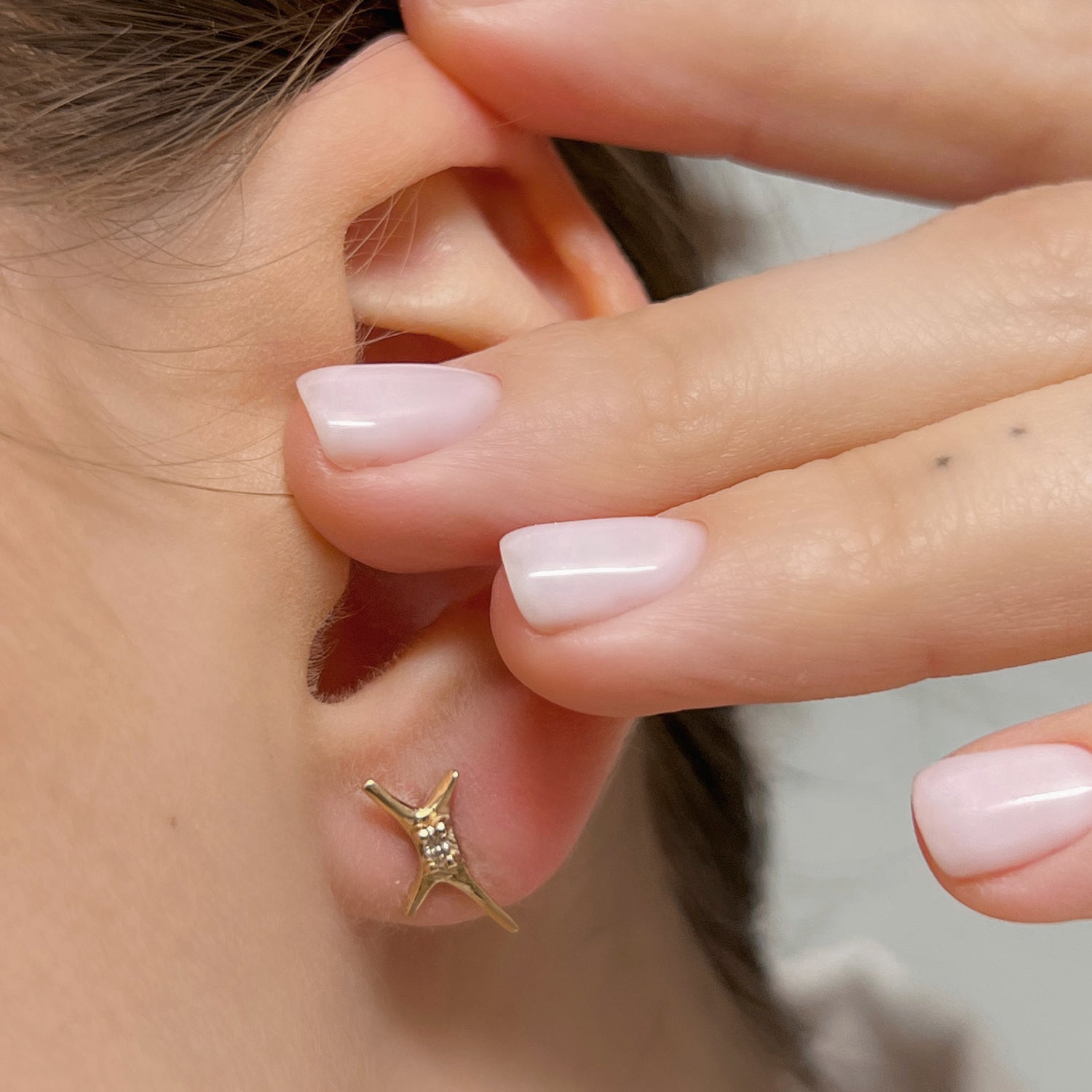 Star of Peace Stud Earrings, Lab Grown Diamond