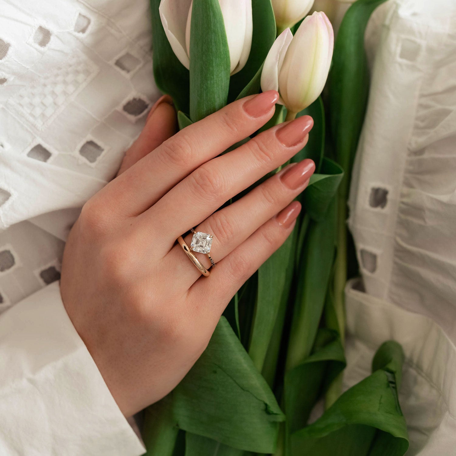 Minimalist Full Round Wedding Band, 14k Solid Gold