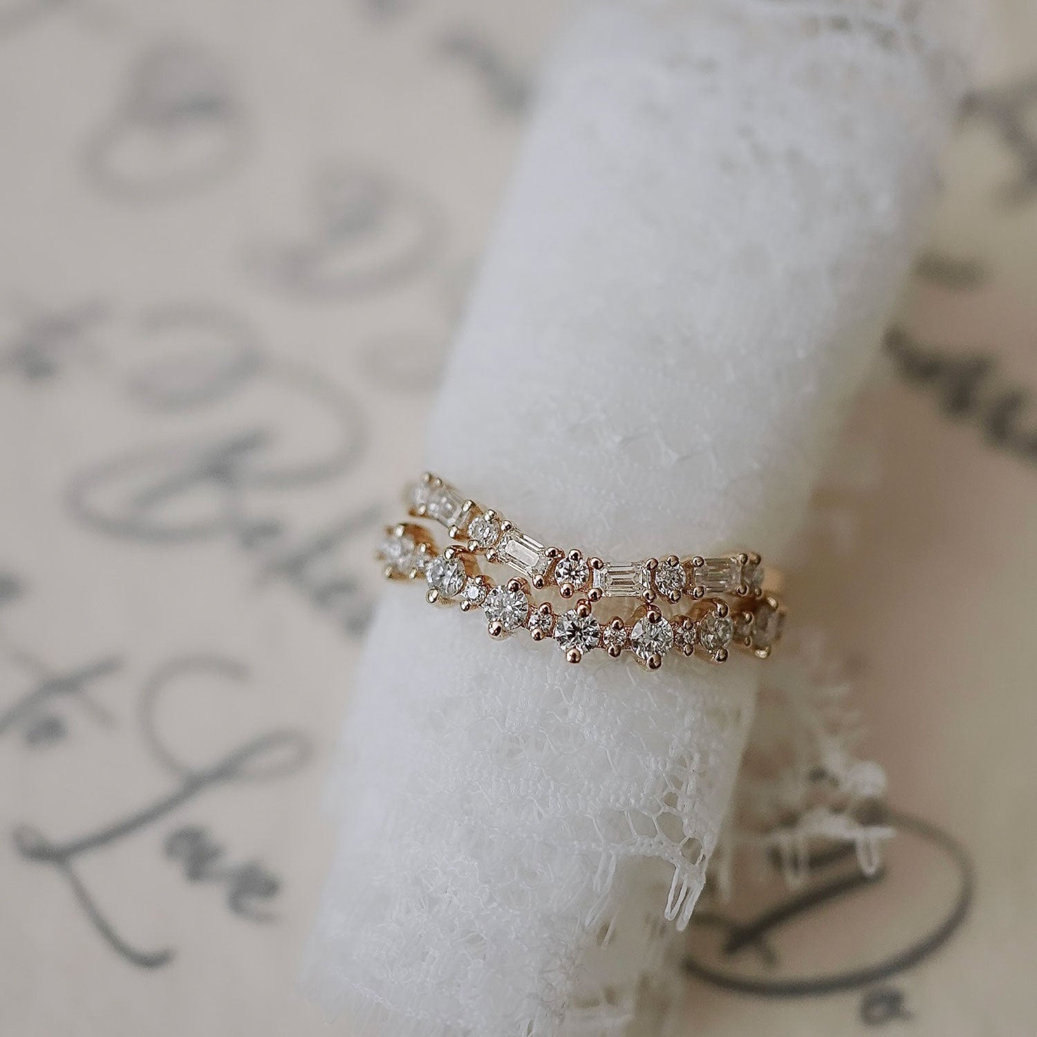 Bellisa Signature Straight Half Eternity Ring, Emerald With Round Brilliant