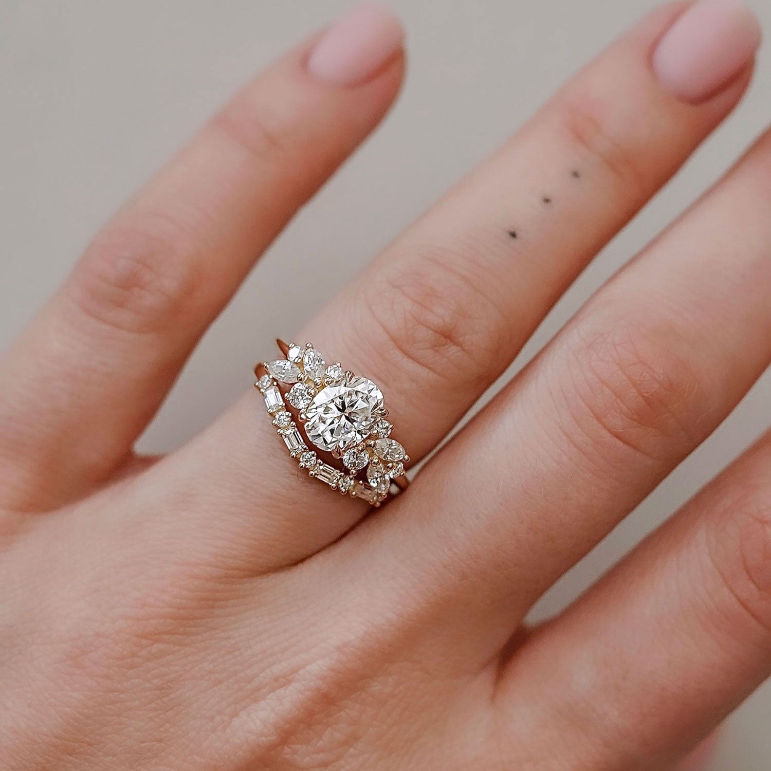 Bellisa Signature Straight Half Eternity Ring, Emerald With Round Brilliant