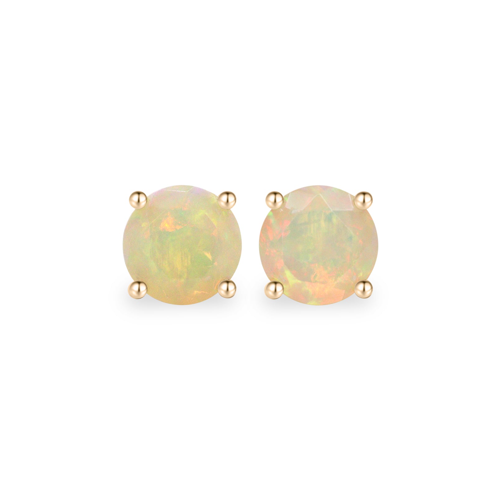 Round Cut Opal Stud Earrings