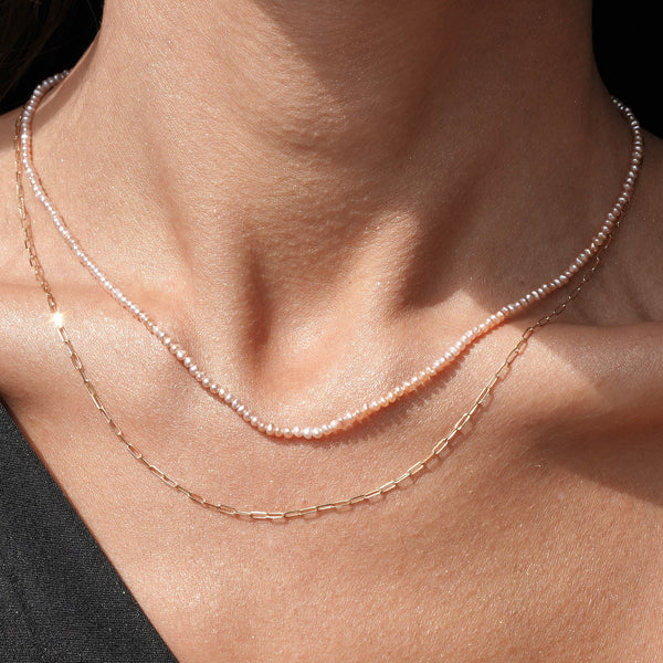 Essential Tiny Pink Pearl Necklace