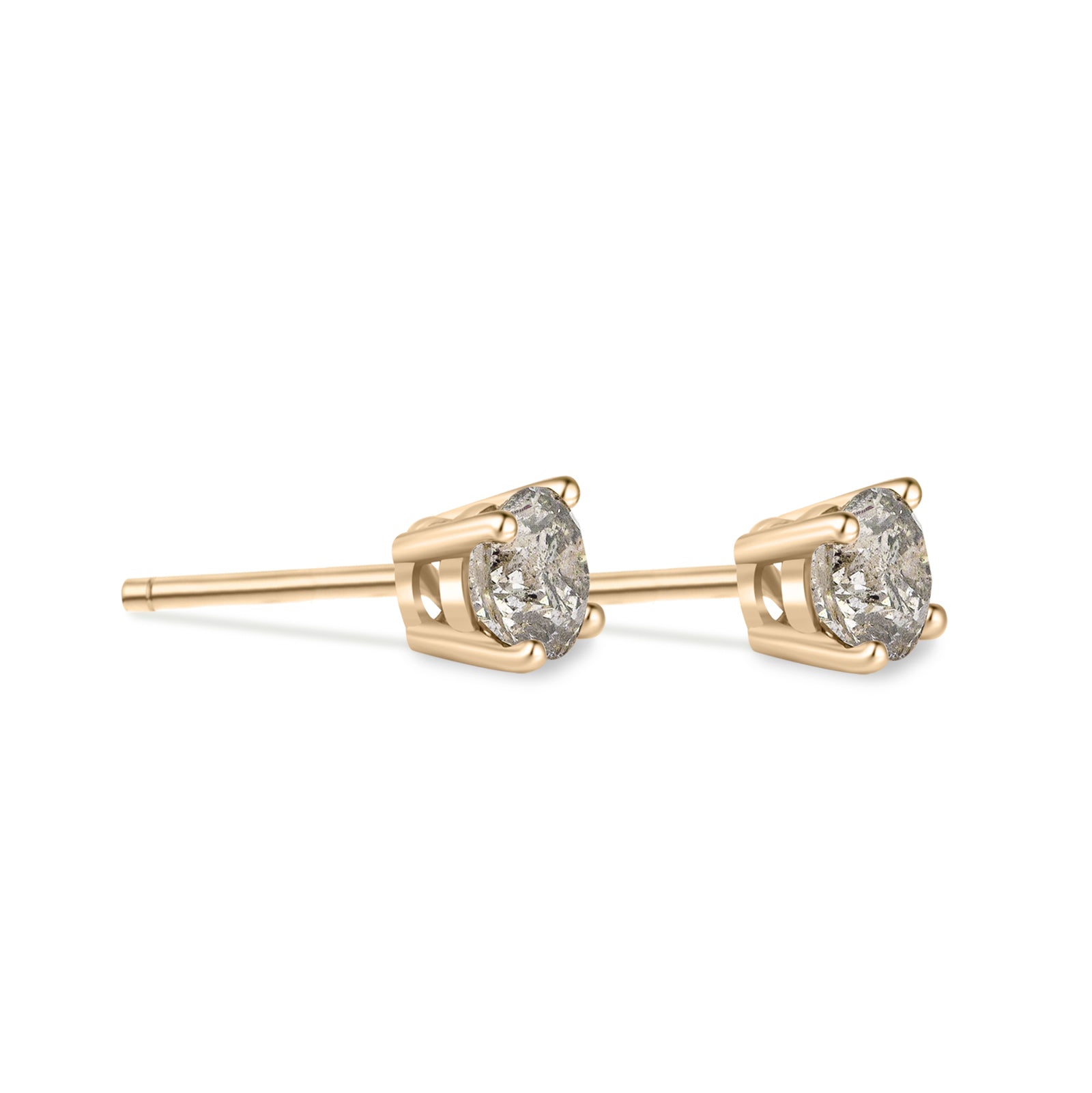 Round Salt & Pepper Diamond Stud Earrings