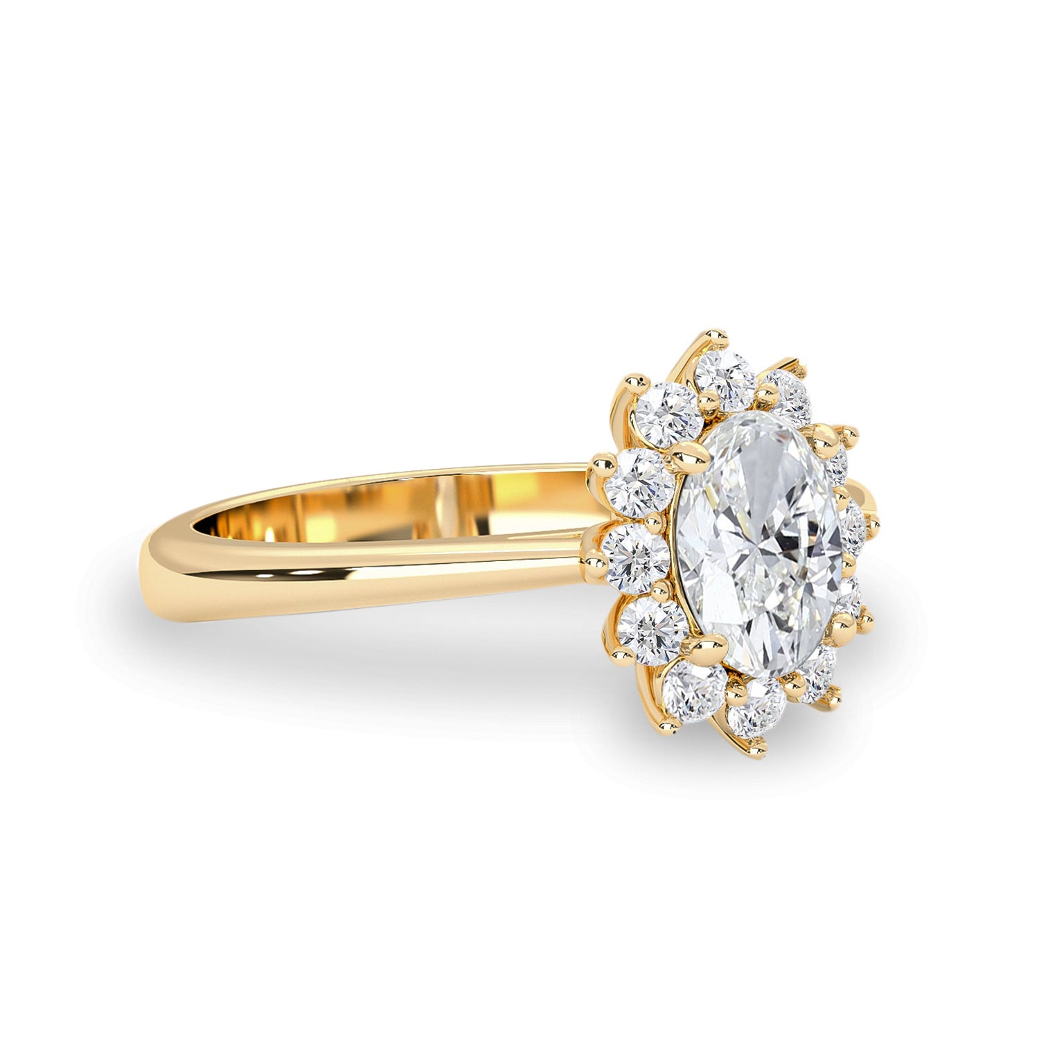 Stunning Belle Halo Engagement Ring, Oval With Halo