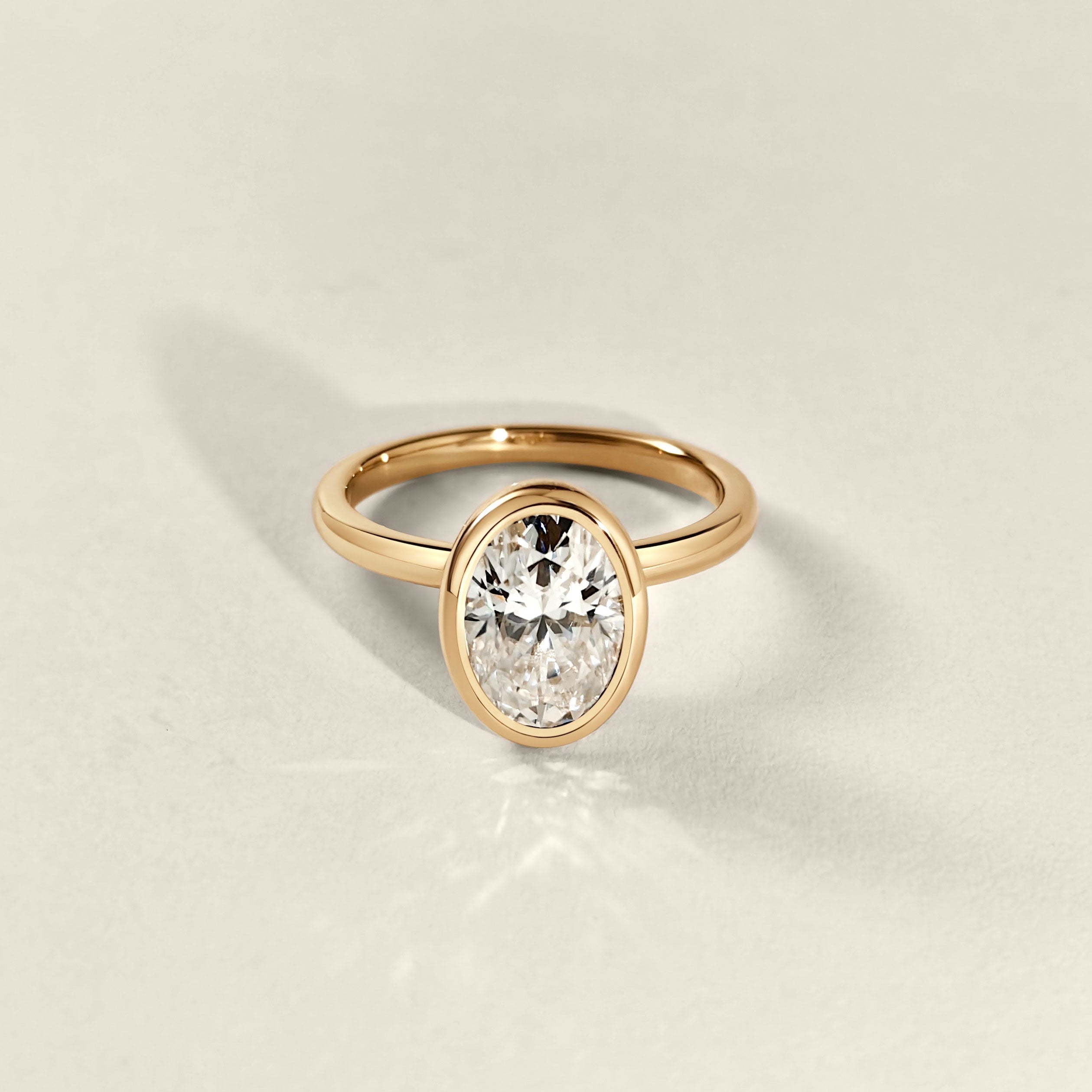 Elowen Oval Bezel Solitaire Engagement Ring, Petal Gallery