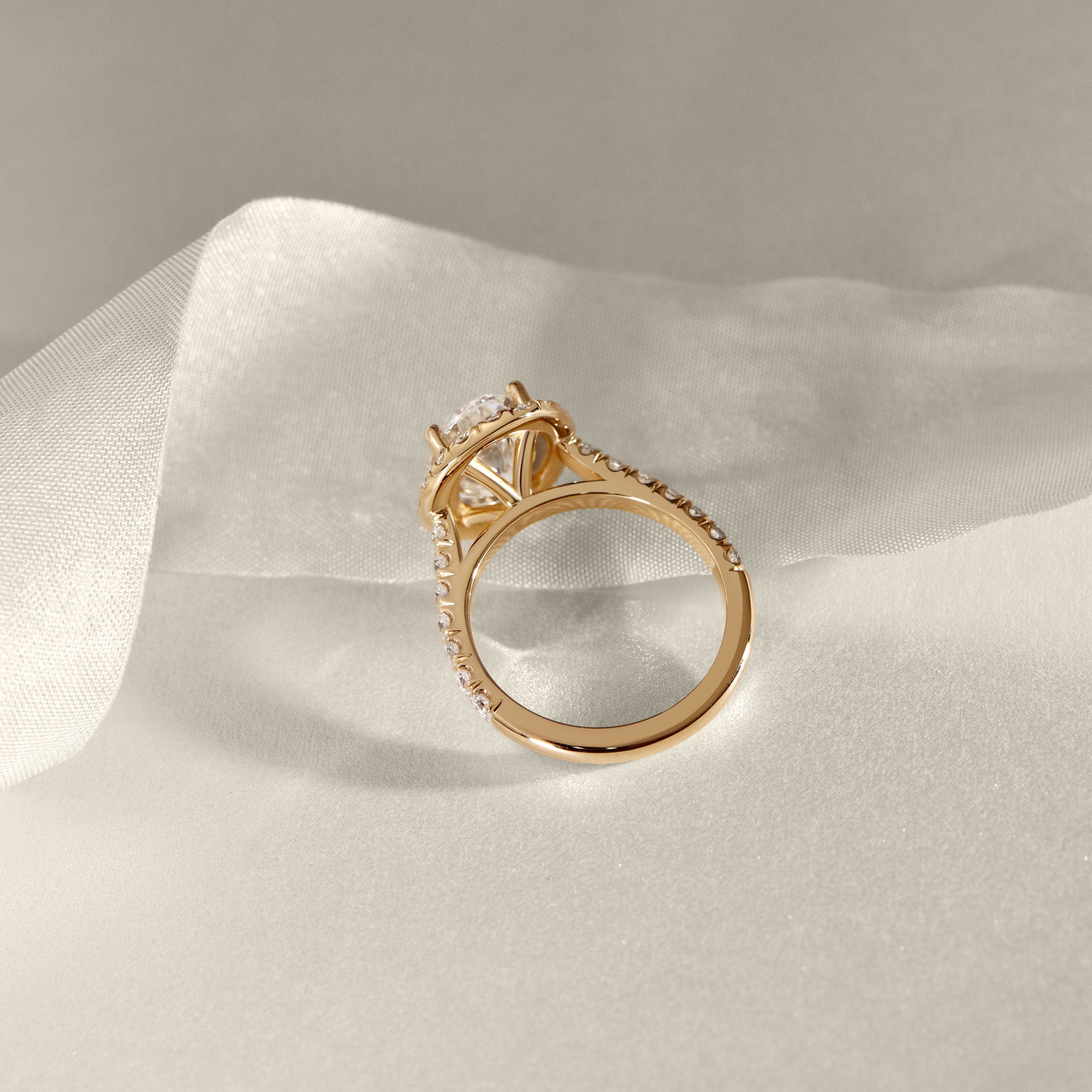 Emily Forever Halo Engagement Ring, Oval Cut With Pavé