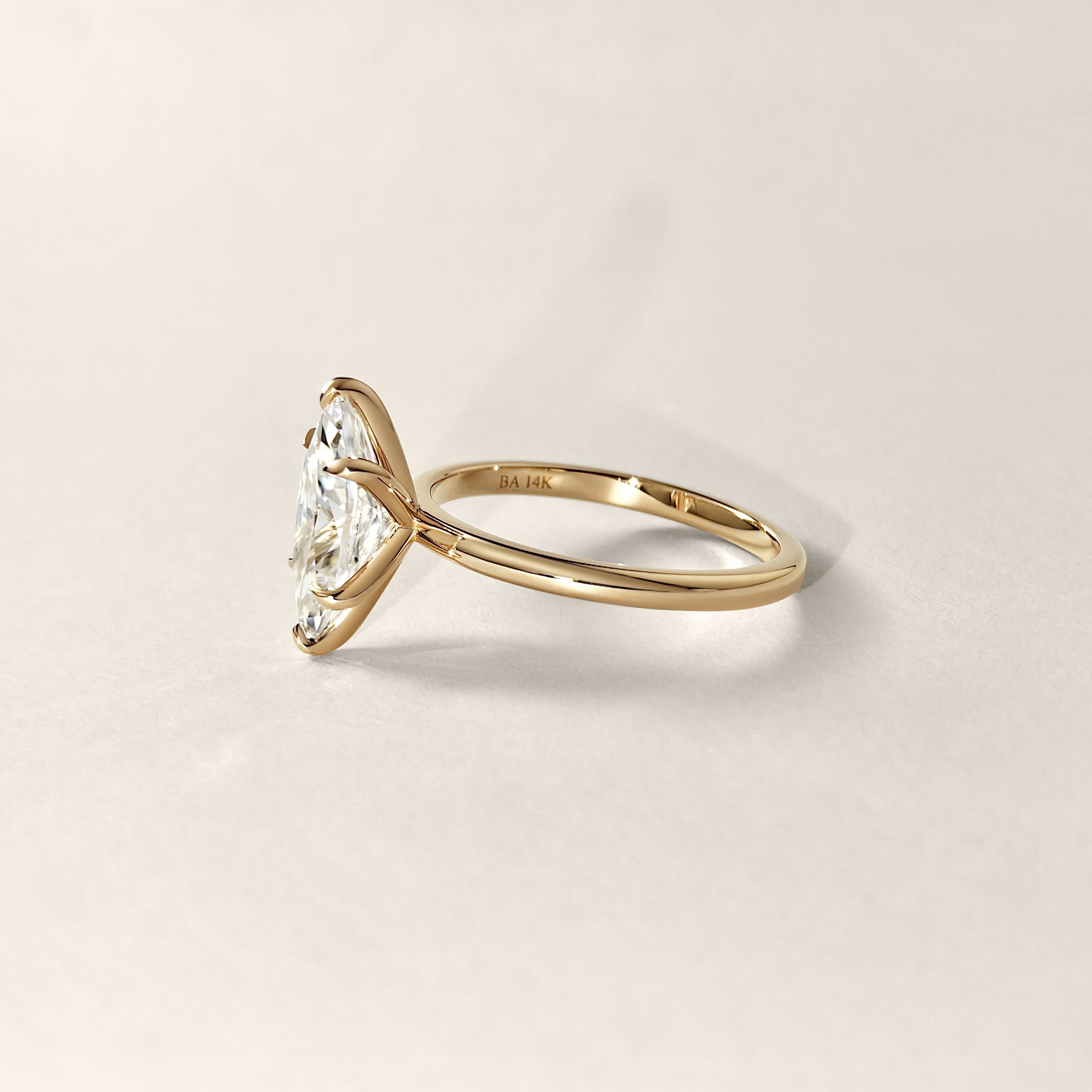Calista Marquise Cut Solitaire Engagement Ring, Moissanite/Lab Grown Diamond