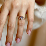 Whistler Doom Moon Blue Sapphire Engagement Ring, Pavé