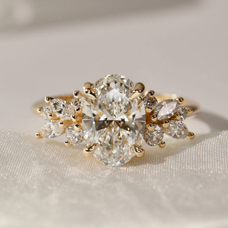 Oval Anna's Dream Engagement Ring, Oval Brilliant With Marquise