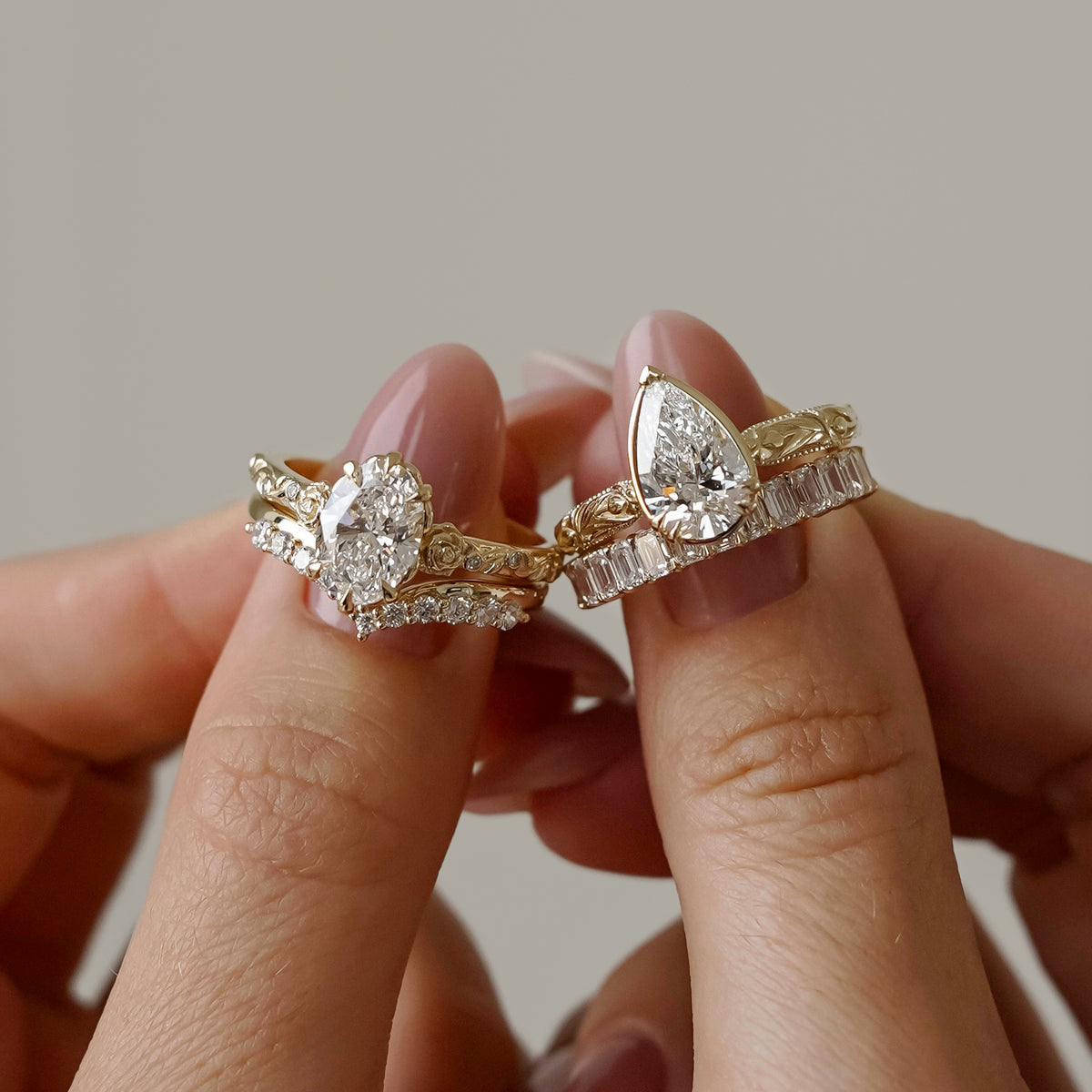 Bellisa Contoured Round Half Eternity Ring