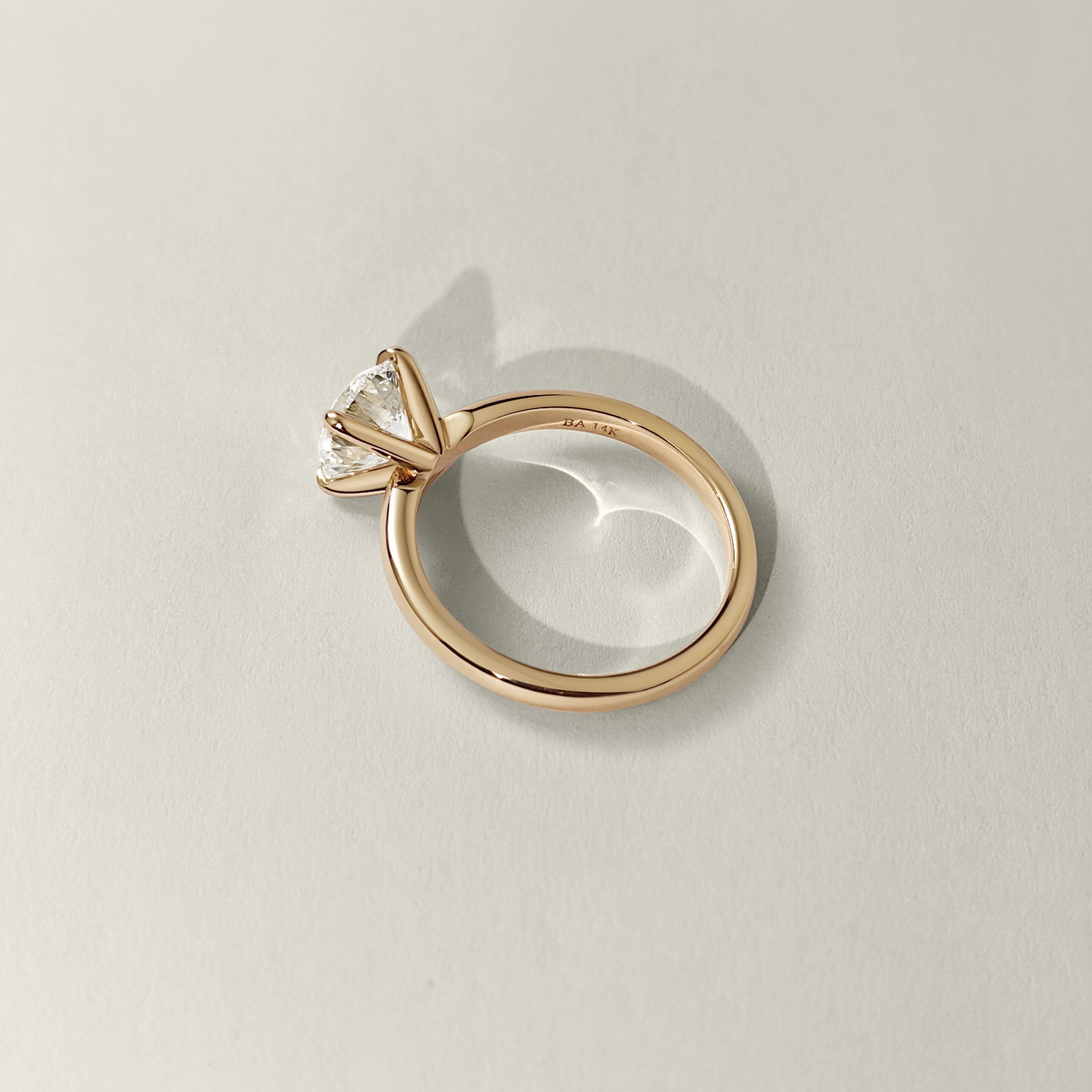 Solo Round Tapered Solitaire Engagement Ring