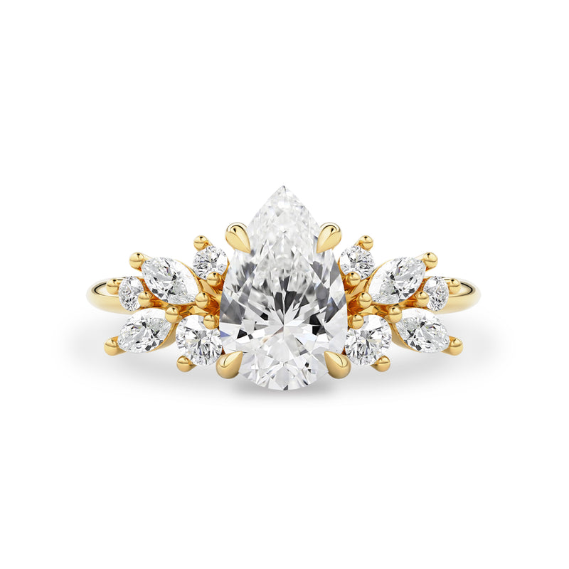 Pear Anna's Dream Engagement Ring, Pear With Marquise