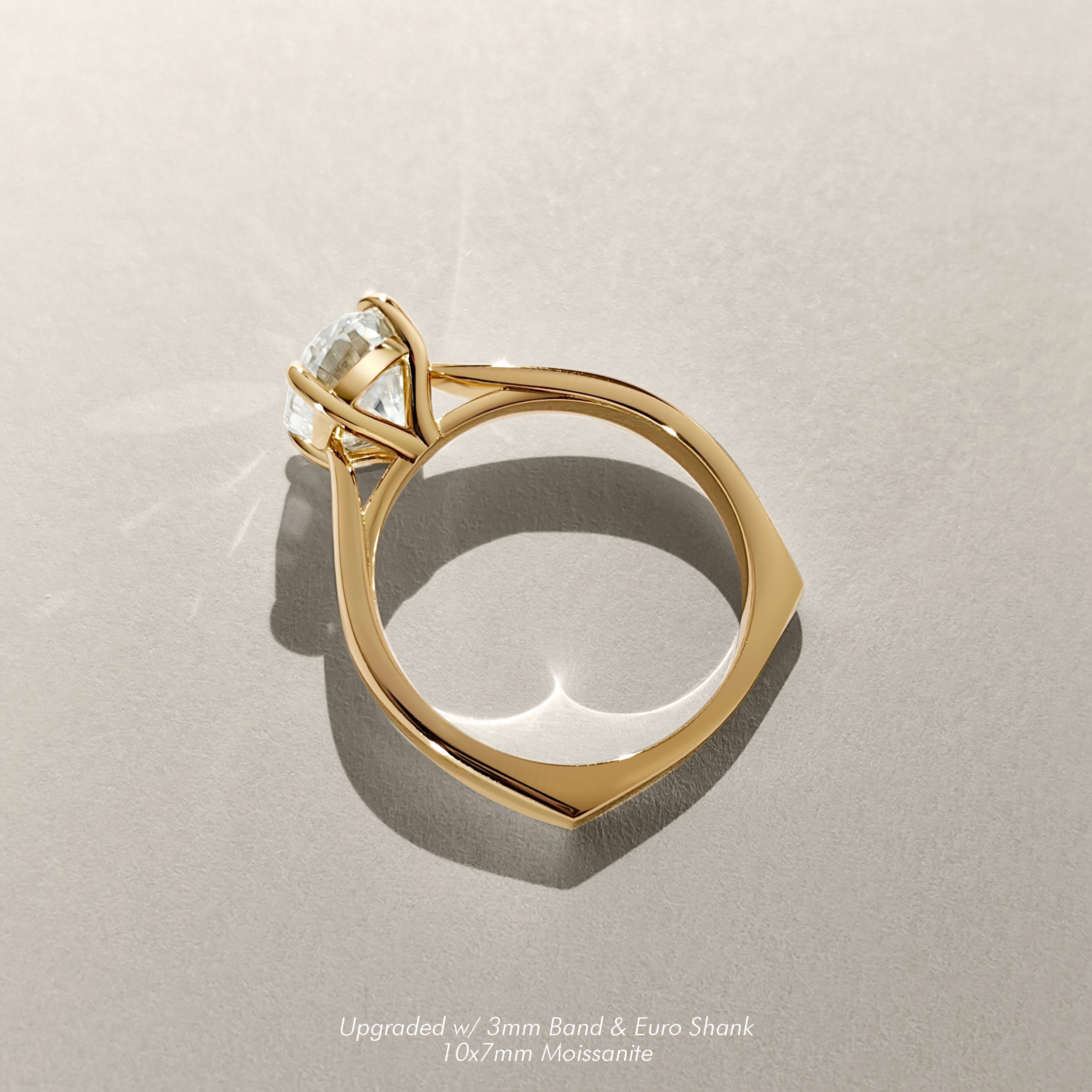 Lyra Oval Cut Solitaire Cathedral Engagement Ring, Moissanite/Lab Grown Diamond