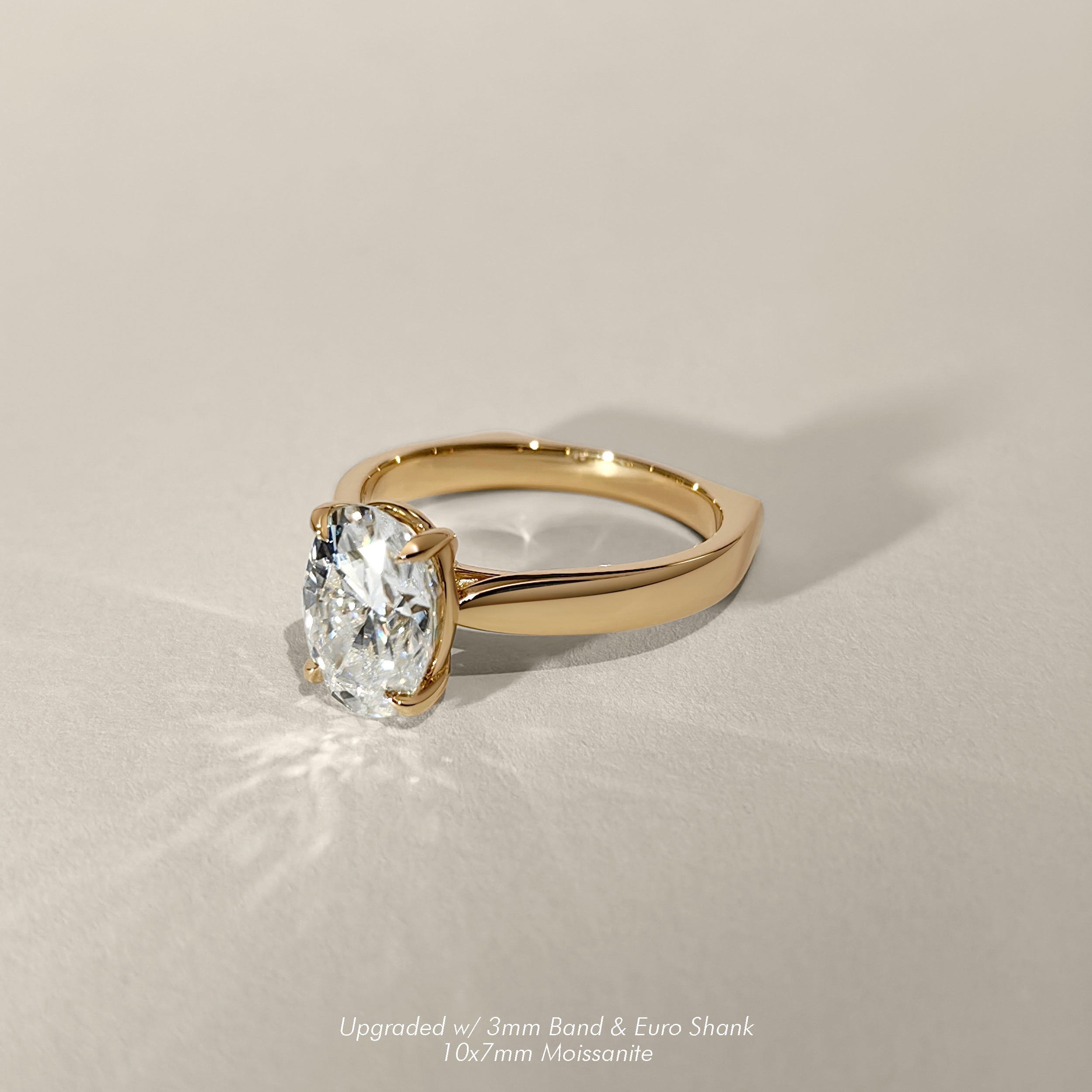 Lyra Oval Cut Solitaire Cathedral Engagement Ring, Moissanite/Lab Grown Diamond