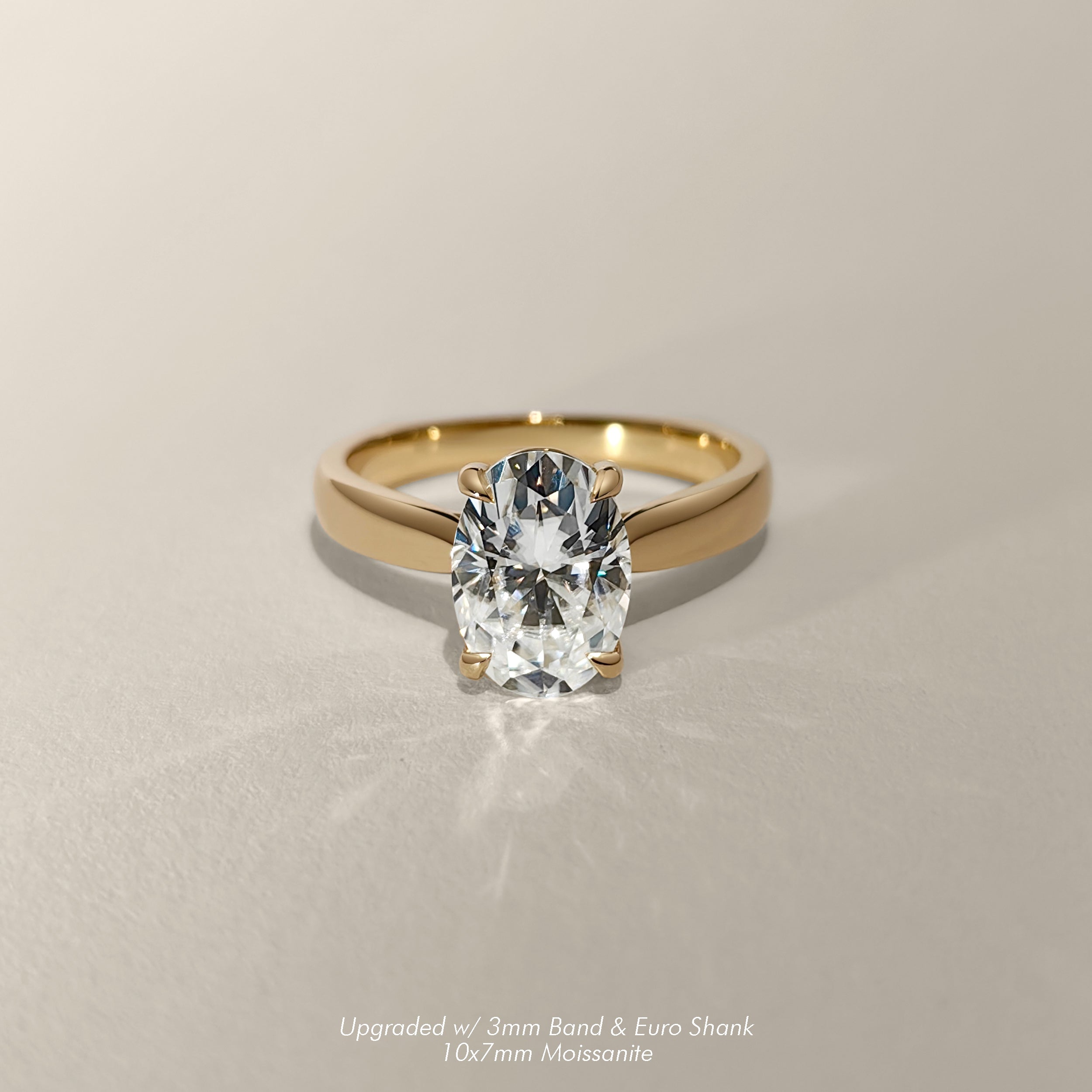 Lyra Oval Cut Solitaire Cathedral Engagement Ring, Moissanite/Lab Grown Diamond