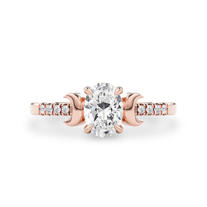 Whistler Moon Engagement Ring, Oval Brilliant With Pavé