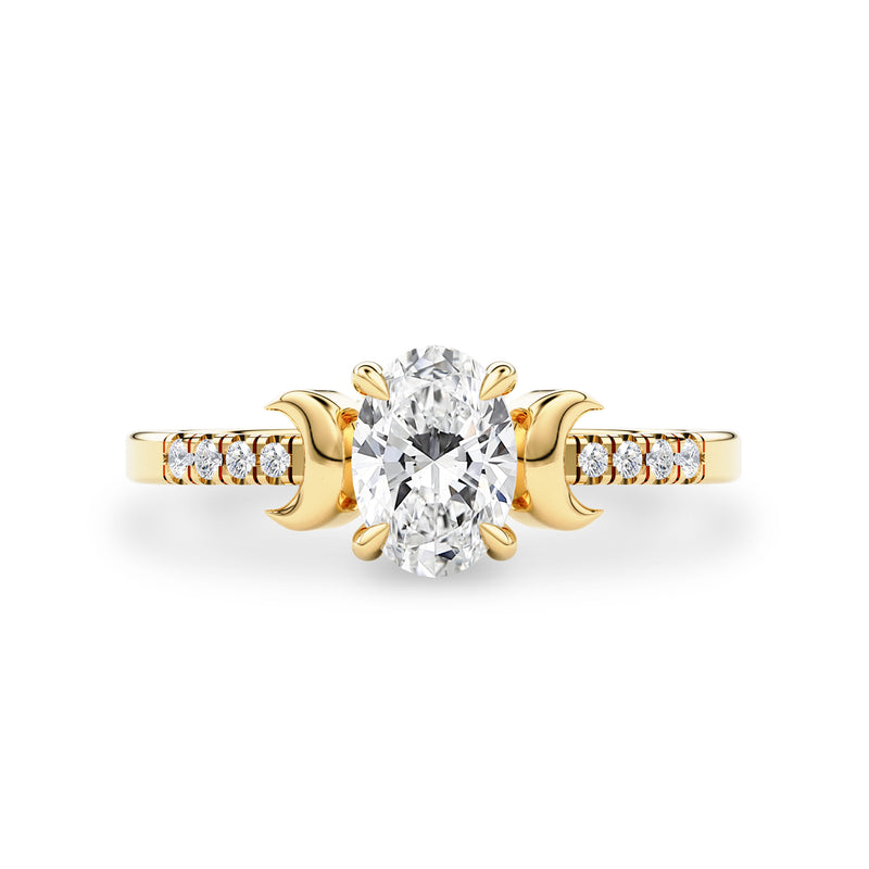 Whistler Moon Engagement Ring, Oval Brilliant With Pavé