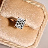 Chloe Emerald Cut Hidden Halo Engagement Ring, High Set