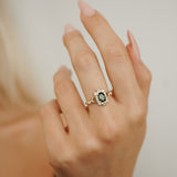 Tall Maeve Lunar Magic Moon Phase Ring, Halo With Pavé