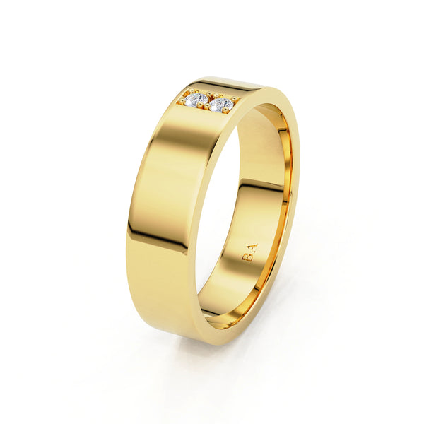 5.5mm Bright Cut Forever Wedding Band, 14k Gold