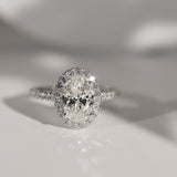 Emily Forever Halo Engagement Ring, Oval Cut With Pavé