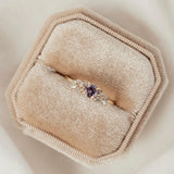 Anna's Dream Lavender Sapphire Cluster Engagement Ring, Natural Lavender Sapphire