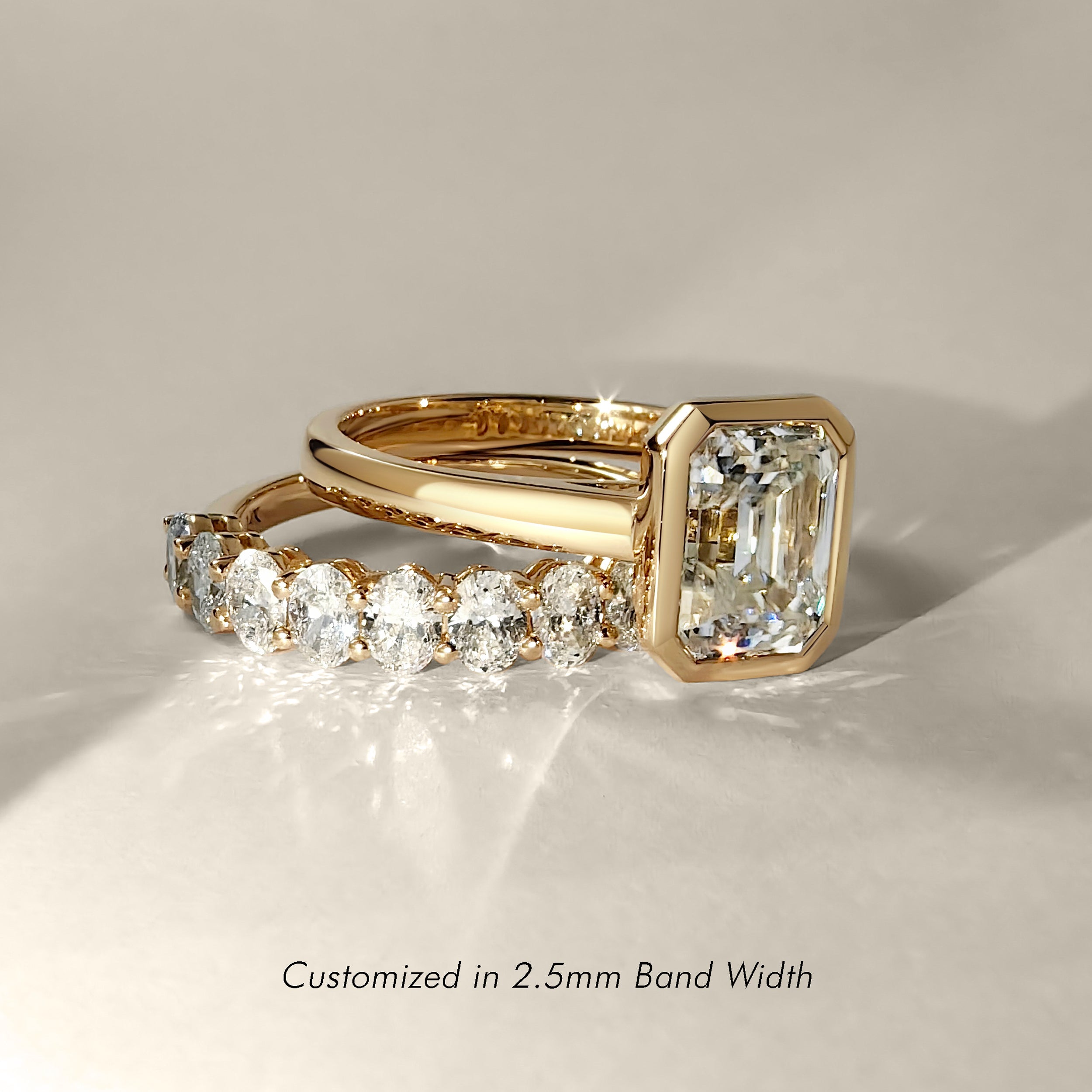 Elowen Emerald  Bezel Solitaire Petal Gallery Engagement Ring