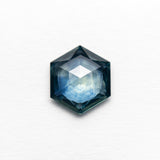 Hexagon Double Cut Natural Teal Sapphire 1.35ct 8.06X6.93X2.68MM