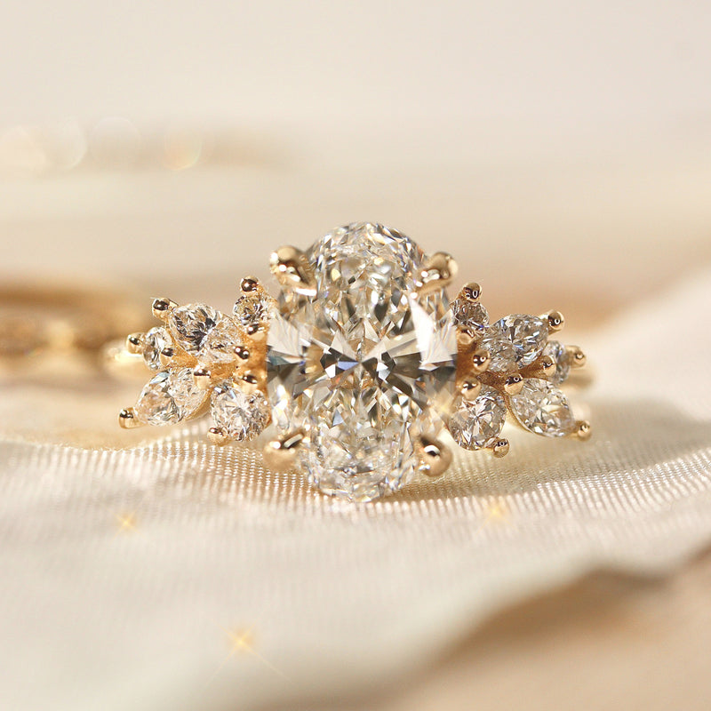 Oval Anna's Dream Engagement Ring, Oval Brilliant With Marquise