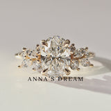 Oval Anna's Dream Engagement Ring, Oval Brilliant With Marquise